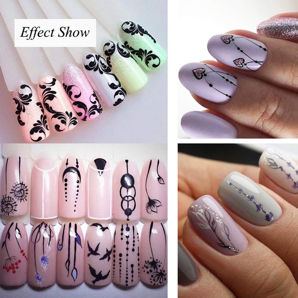10 Pack Flower Nail Art Stickers - Water Slide Decals with Rhinestones for Acrylic Nails - DIY Nail Decorations for Manicure & Pedicure - Perfect for Parties, Weddings, and Salon Use (Style 1)