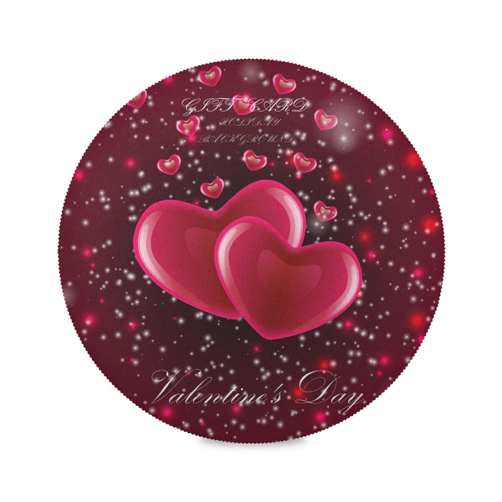 Romantic Red Heart Round Placemats Set of 4 - Non-Slip Washable Heat Resistant Table Mats for Valentine's Day, Anniversary, Wedding - Perfect for Kitchen, Dining Table, and Romantic Dinner Decorations