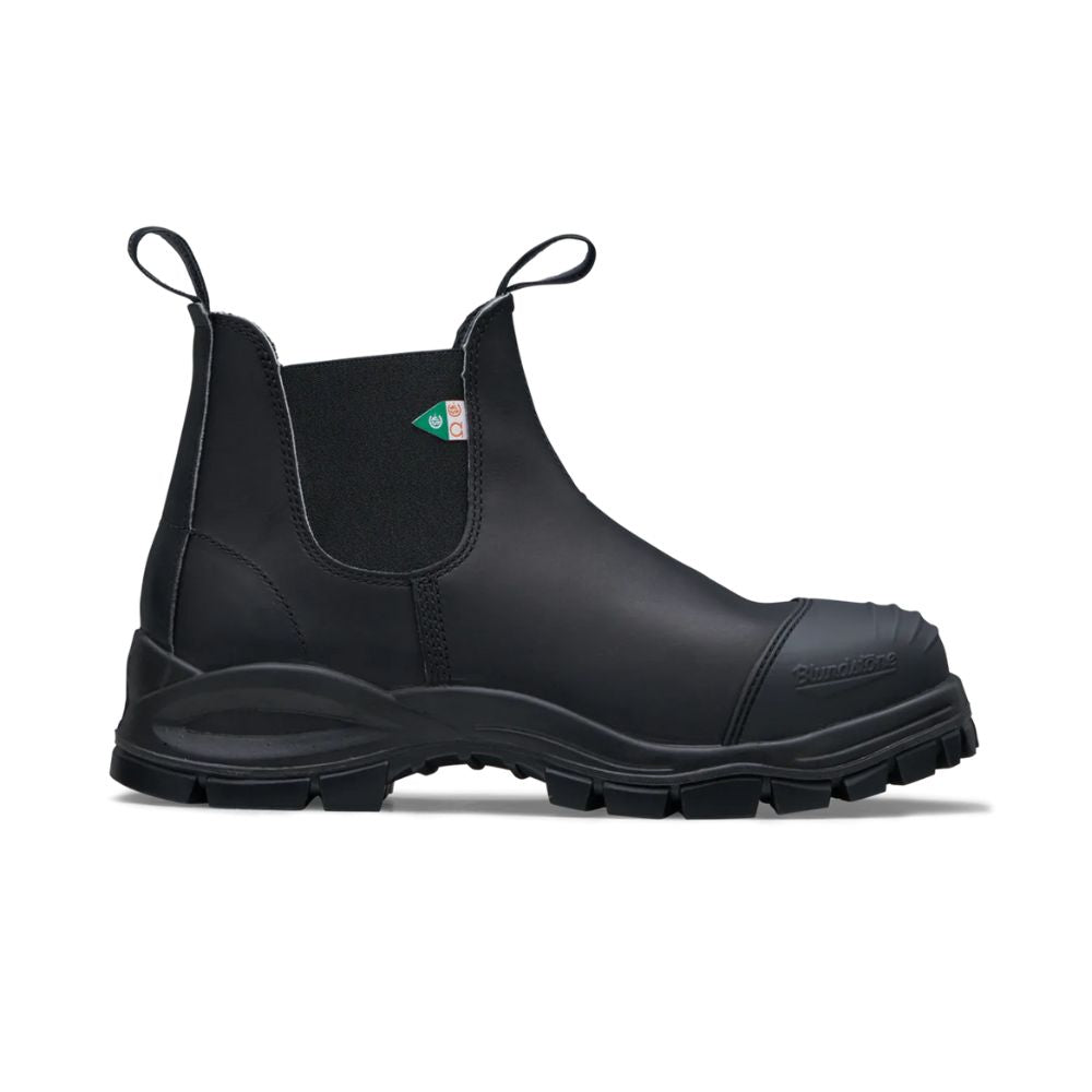 Blundstone 968 XFR Unisex Steel Toe Slip-On Work Boots - Black | OSHA Approved Safety Shoes for Construction, Warehouse & Industrial Work