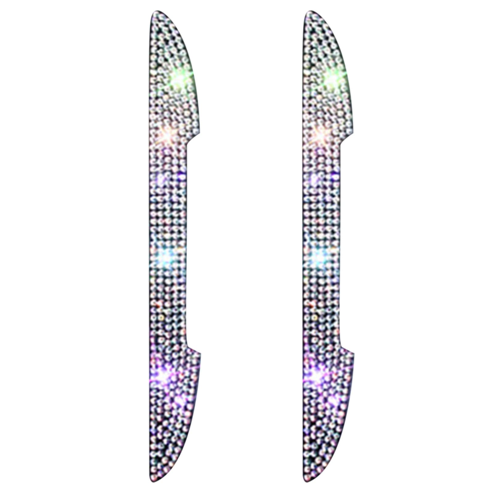 Yirises 2 PCS Rhinestone Car Door Handle Protectors & Rearview Mirror Covers - Luxury Diamond Stickers for Scratch Prevention (Multicolor, One Size) - Perfect for Car Accessories, Vehicle Decoration & Gift Ideas