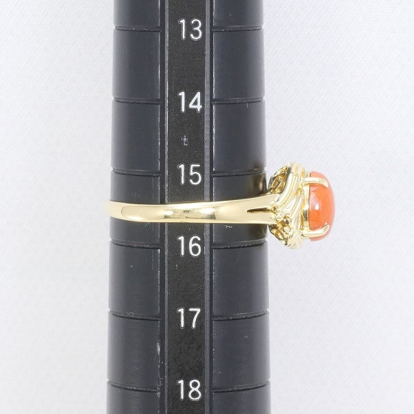 18K Yellow Gold Coral Ring for Women - Elegant Handmade Jewelry Gift for Birthday, Anniversary & Valentine's Day - Perfect for Beach Weddings & Summer Fashion Accessories