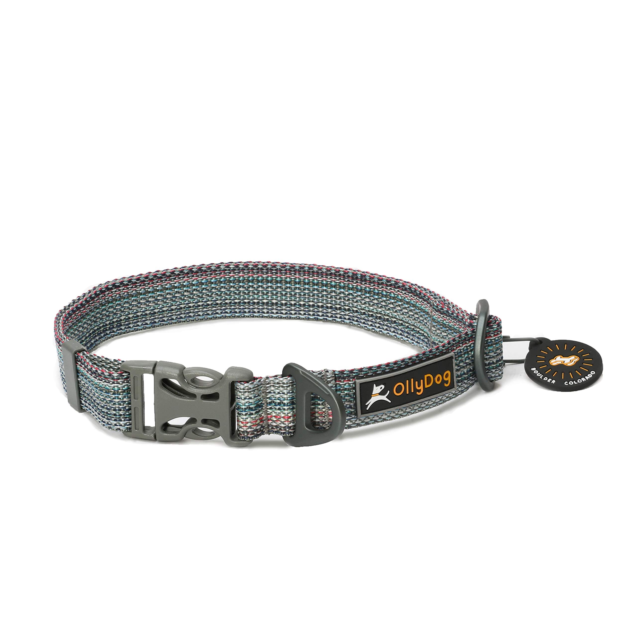 OllyDog Rescue Adjustable Dog Collar with Heavy-Duty Buckle - Lightweight Training Collar for Small, Medium & Large Dogs (Large, Prism) - Perfect for Daily Walks, Training & Outdoor Adventures