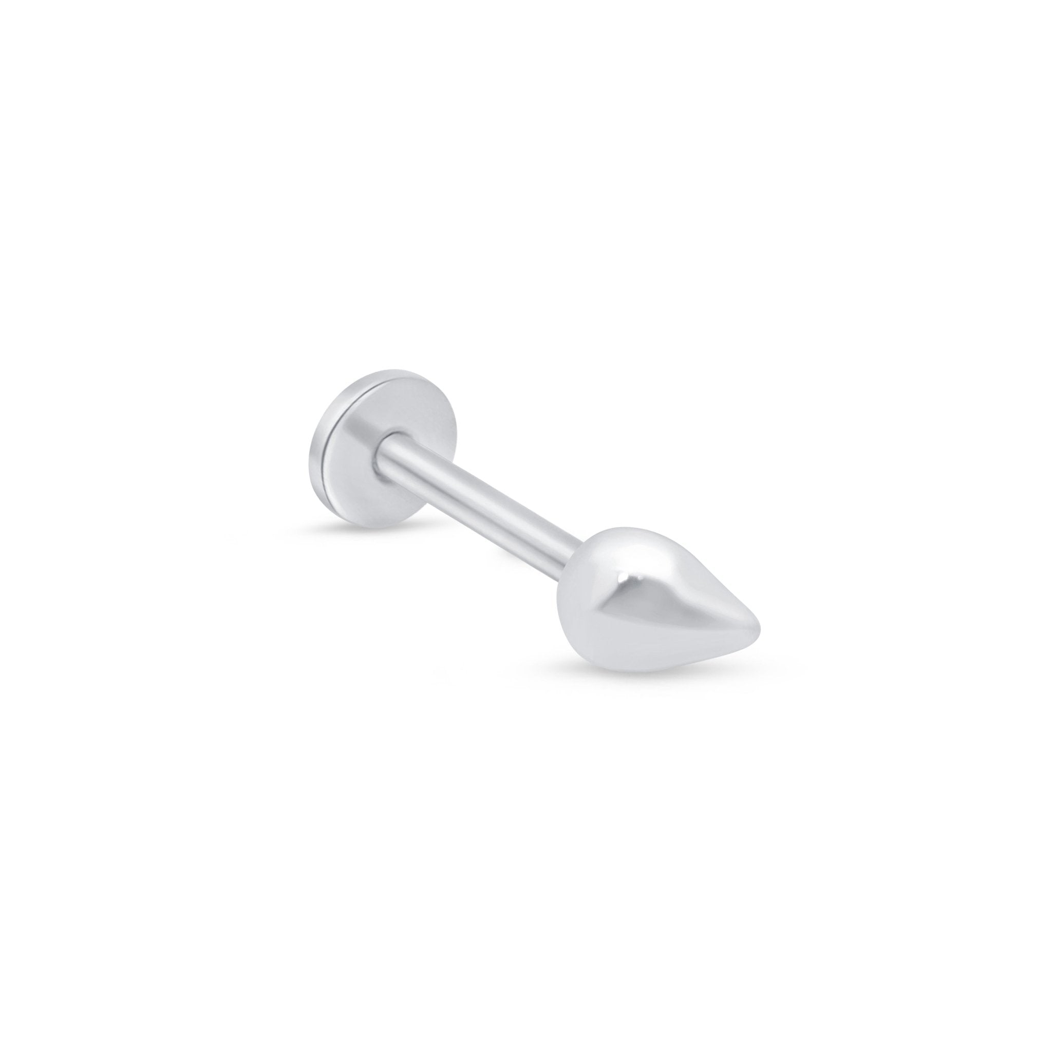 14K White Gold Teardrop Threaded Flat Back Stud Earrings - Perfect for Everyday Wear, Parties & Special Occasions