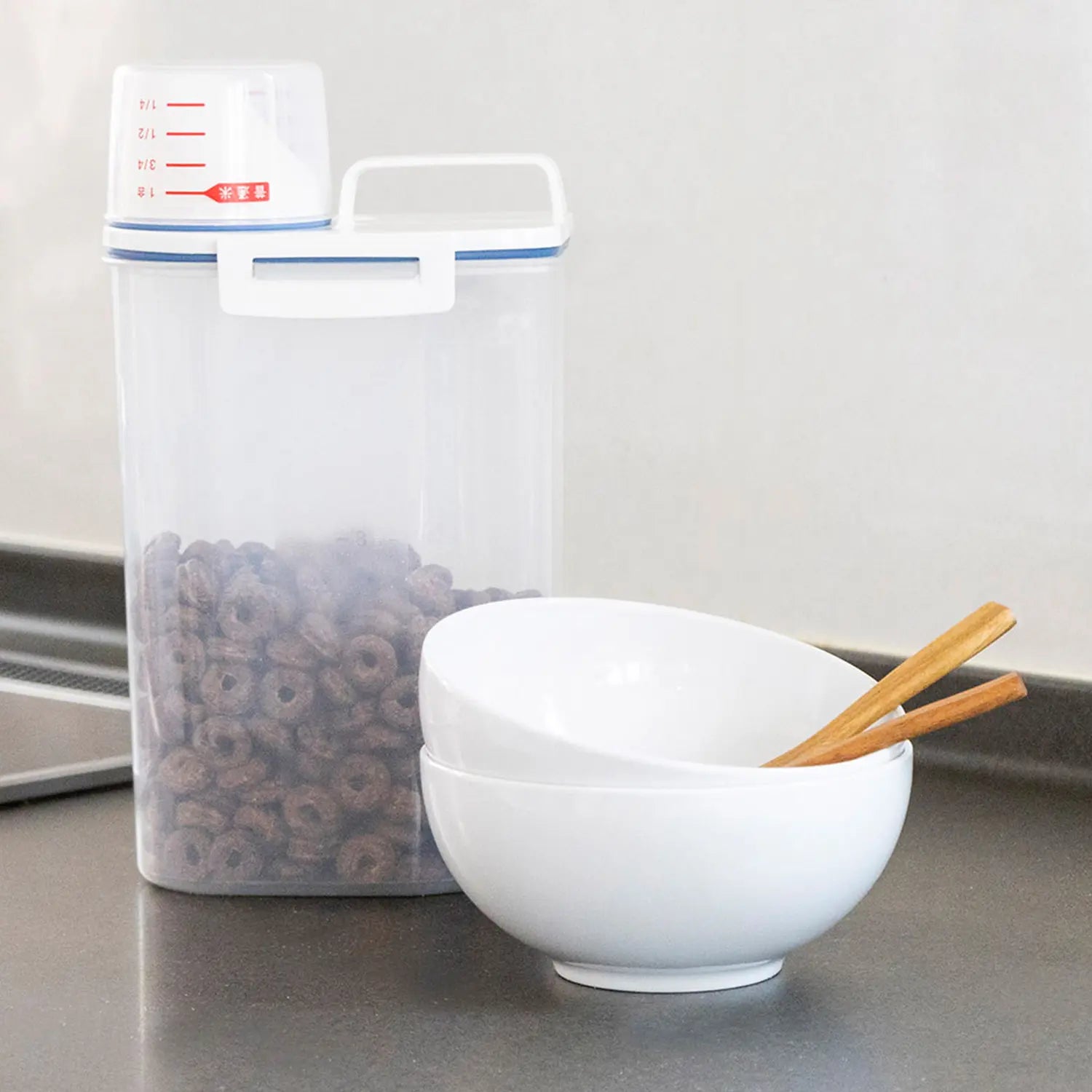 Asvel 5-Pound Airtight Rice Storage Container with Lid - BPA-Free Polypropylene Food Storage for Kitchen, Pantry & Bulk Food Organization - Perfect for Rice, Grains, Flour & Dry Goods