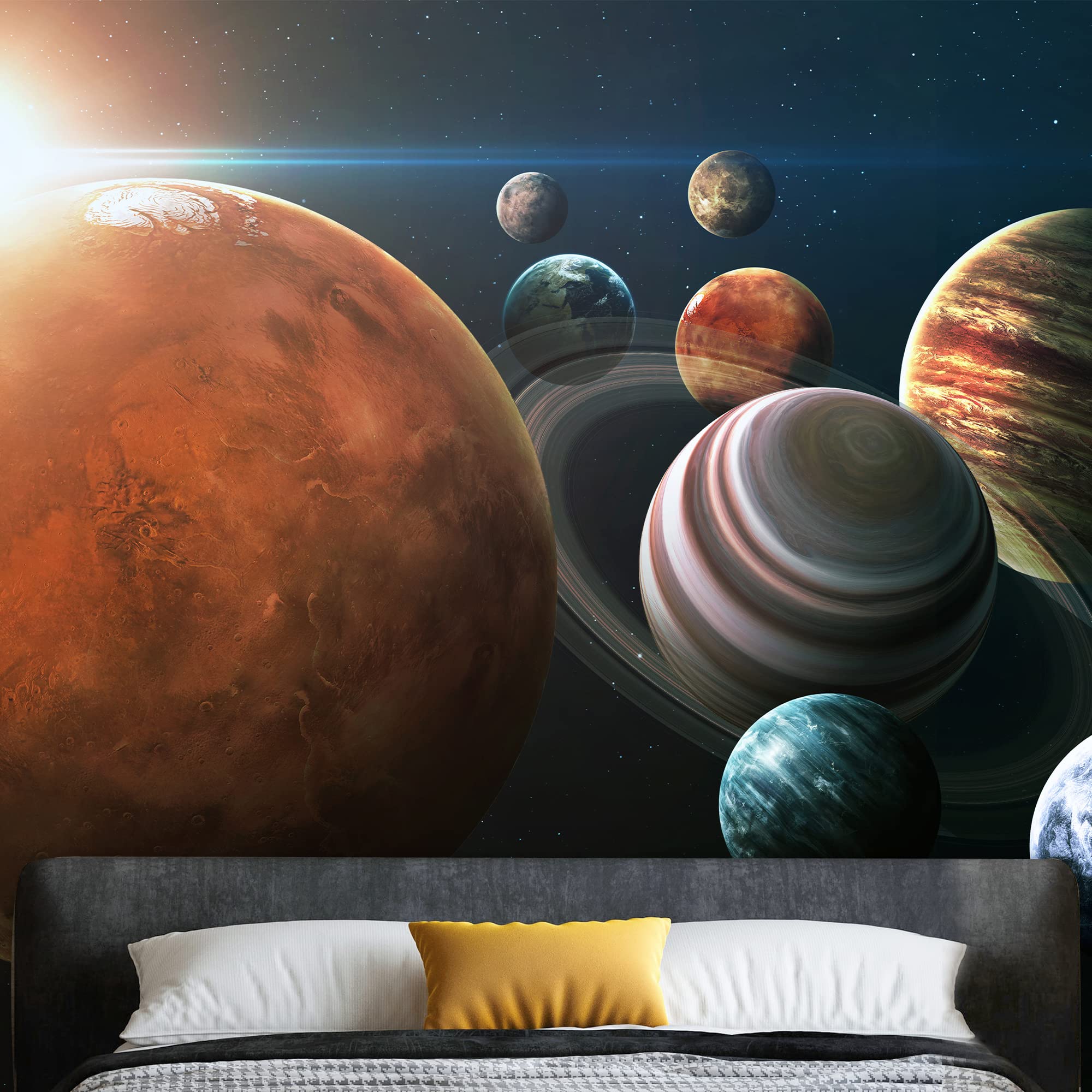 Removable Peel and Stick Wallpaper - Giant Universe Planets Wall Mural (66x96 inches) for Bedroom Decor | Perfect for Kids Room, Nursery, Dorm & Home Office
