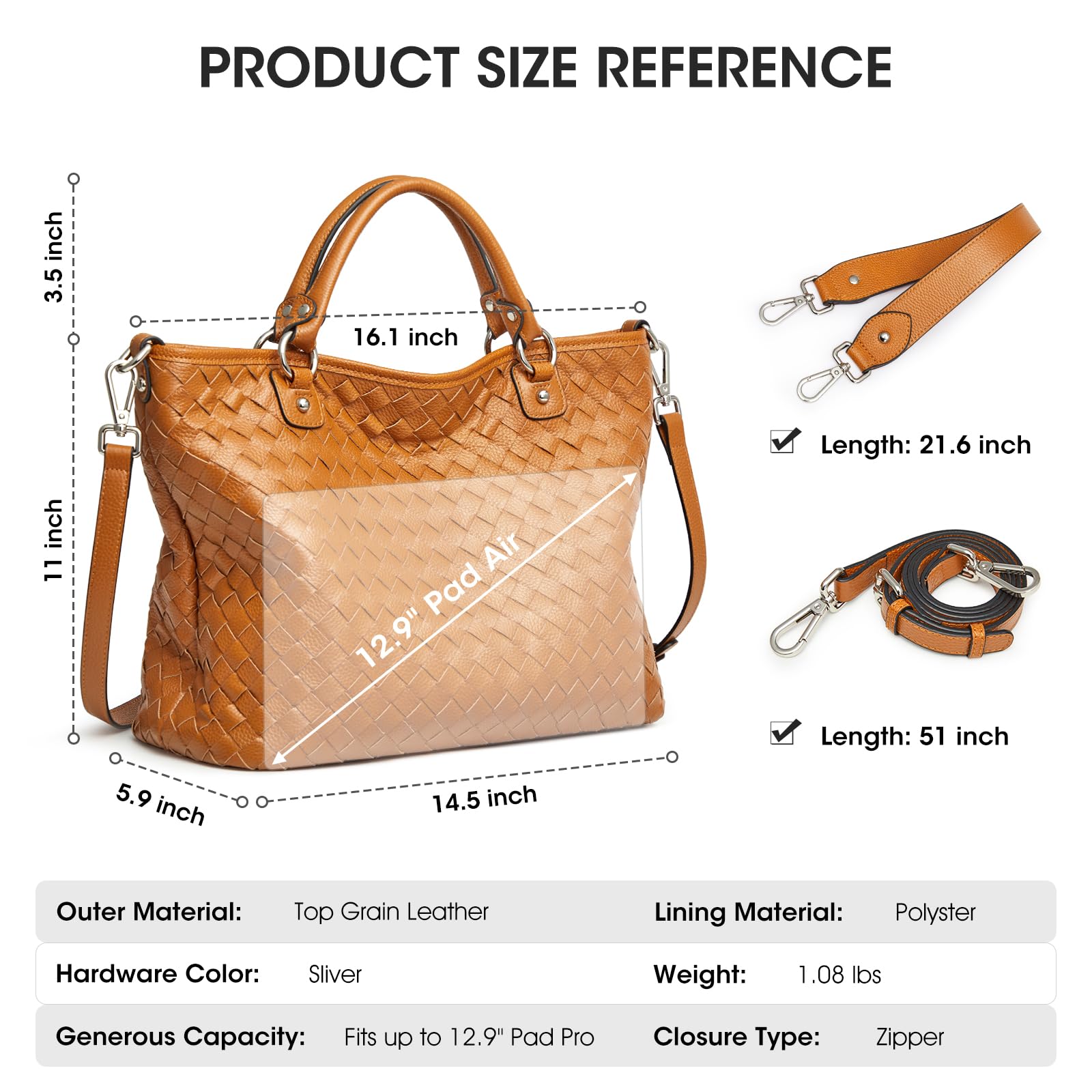 Stylish Kattee Woven Leather Tote Bag for Women - Large Retro Handmade Shoulder Purse | Perfect for Work, Travel & Everyday Use
