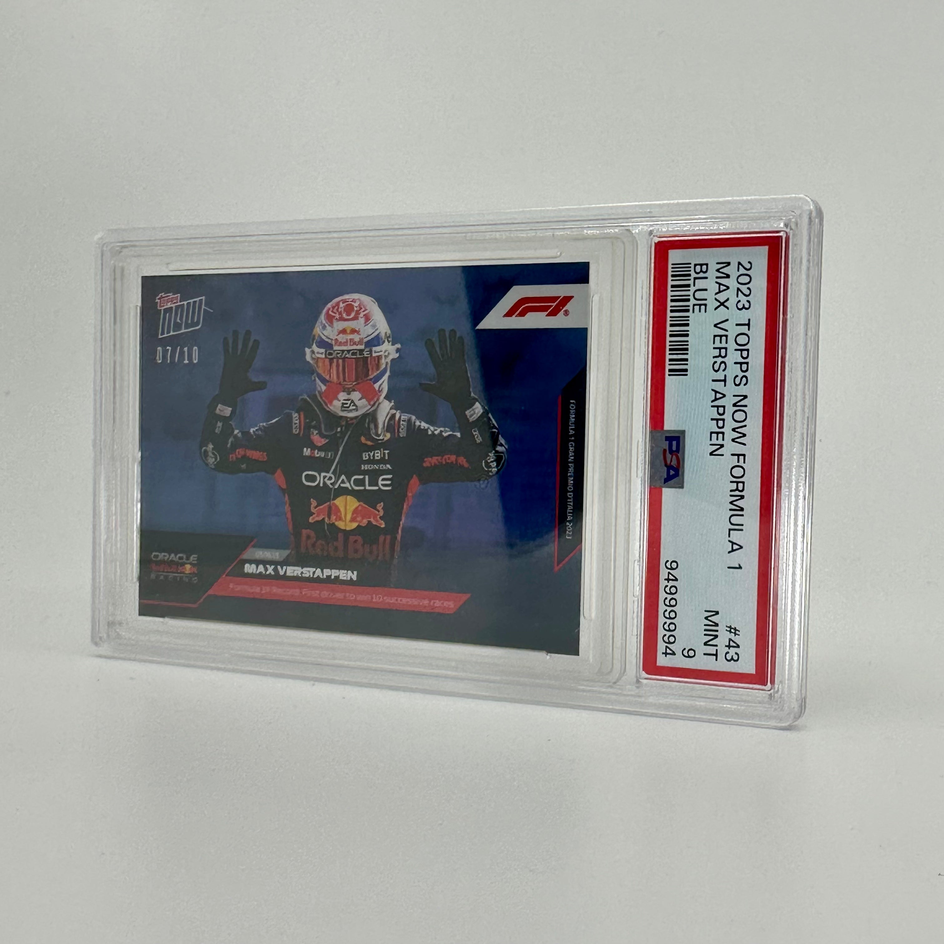 2023 Topps Now F1 Max Verstappen #43 PSA 9 Blue - Rare Collectible Trading Card for F1 Fans, Sports Memorabilia Enthusiasts & Investment Collectors - Perfect for Display, Gifts, and Portfolio Diversification