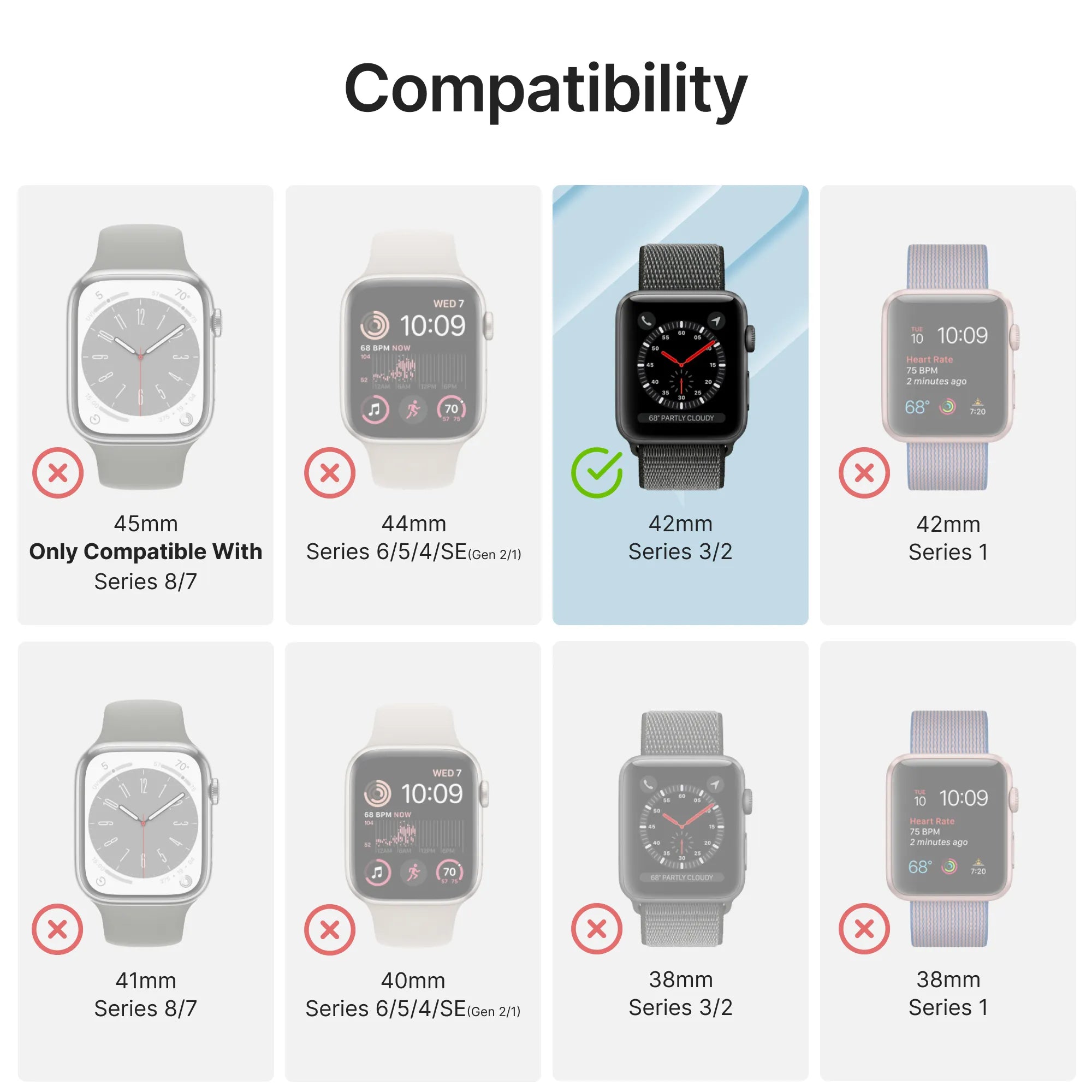 42mm 100M Waterproof Case with Band for Apple Watch Series 3/2 - Durable Protection for Swimming, Surfing & Outdoor Activities