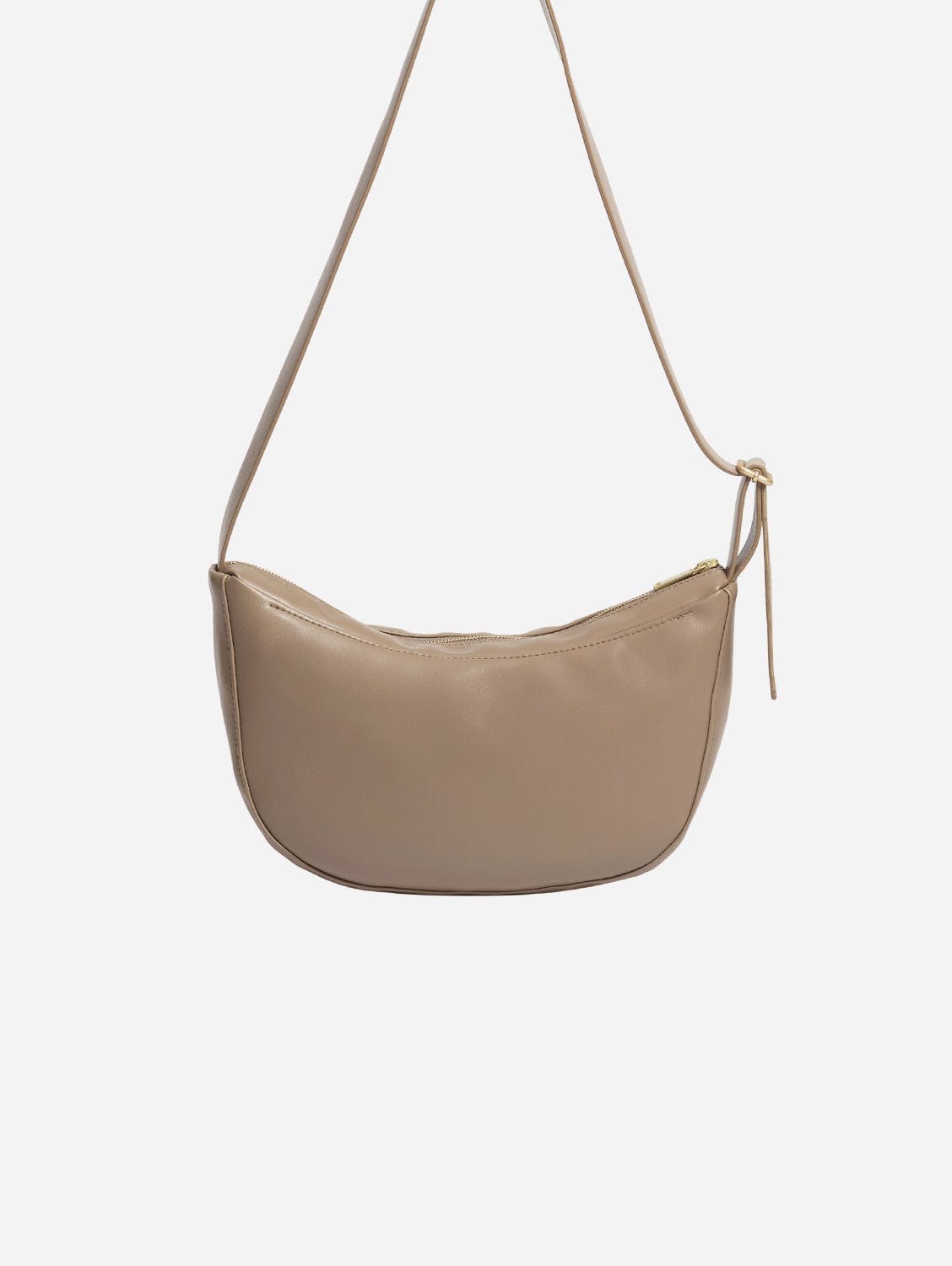 Oleatex Vegan Olive Leather Half Moon Crossbody Bag | Mocha Brown | Eco-Friendly Handbag for Women | Perfect for Work, Travel & Everyday Use