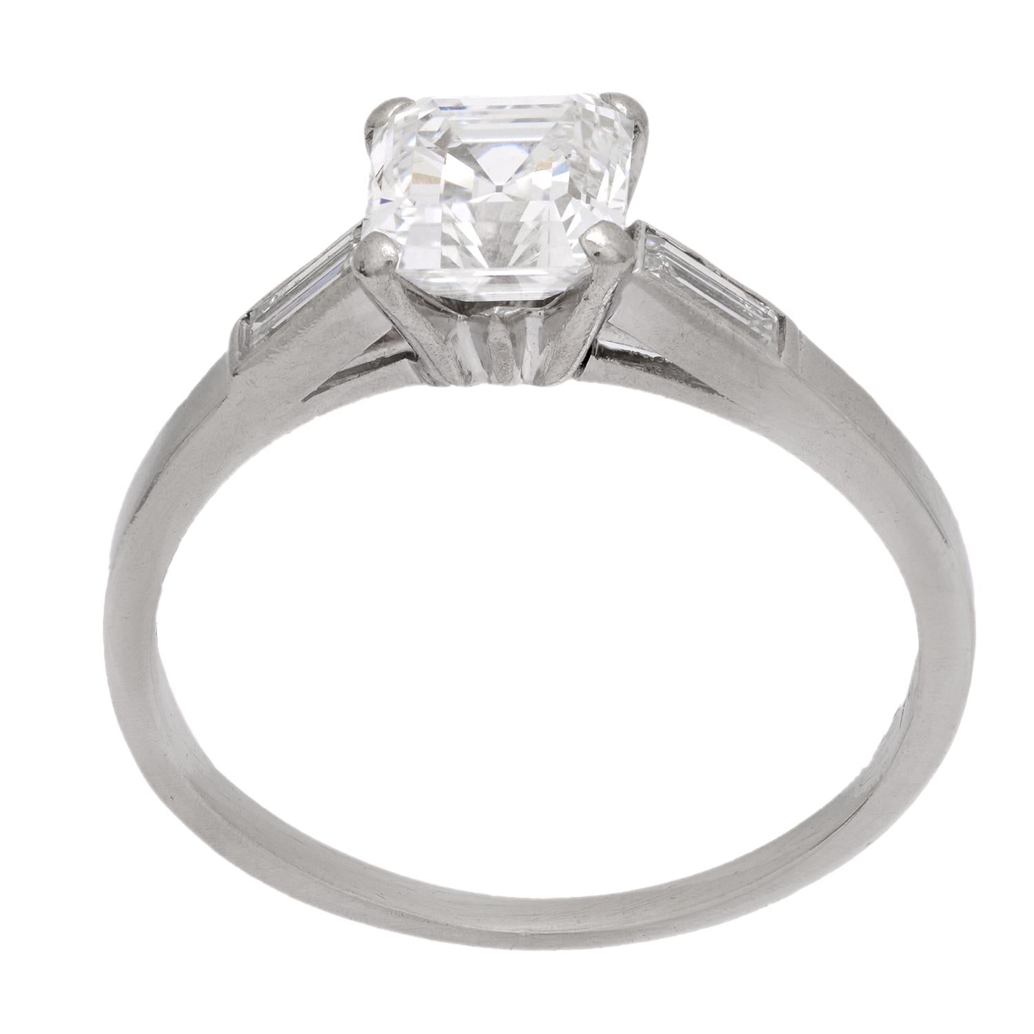 1.06ct Vintage Platinum Diamond Engagement Ring for Women - Timeless Wedding Band, Anniversary Gift & Proposal Jewelry