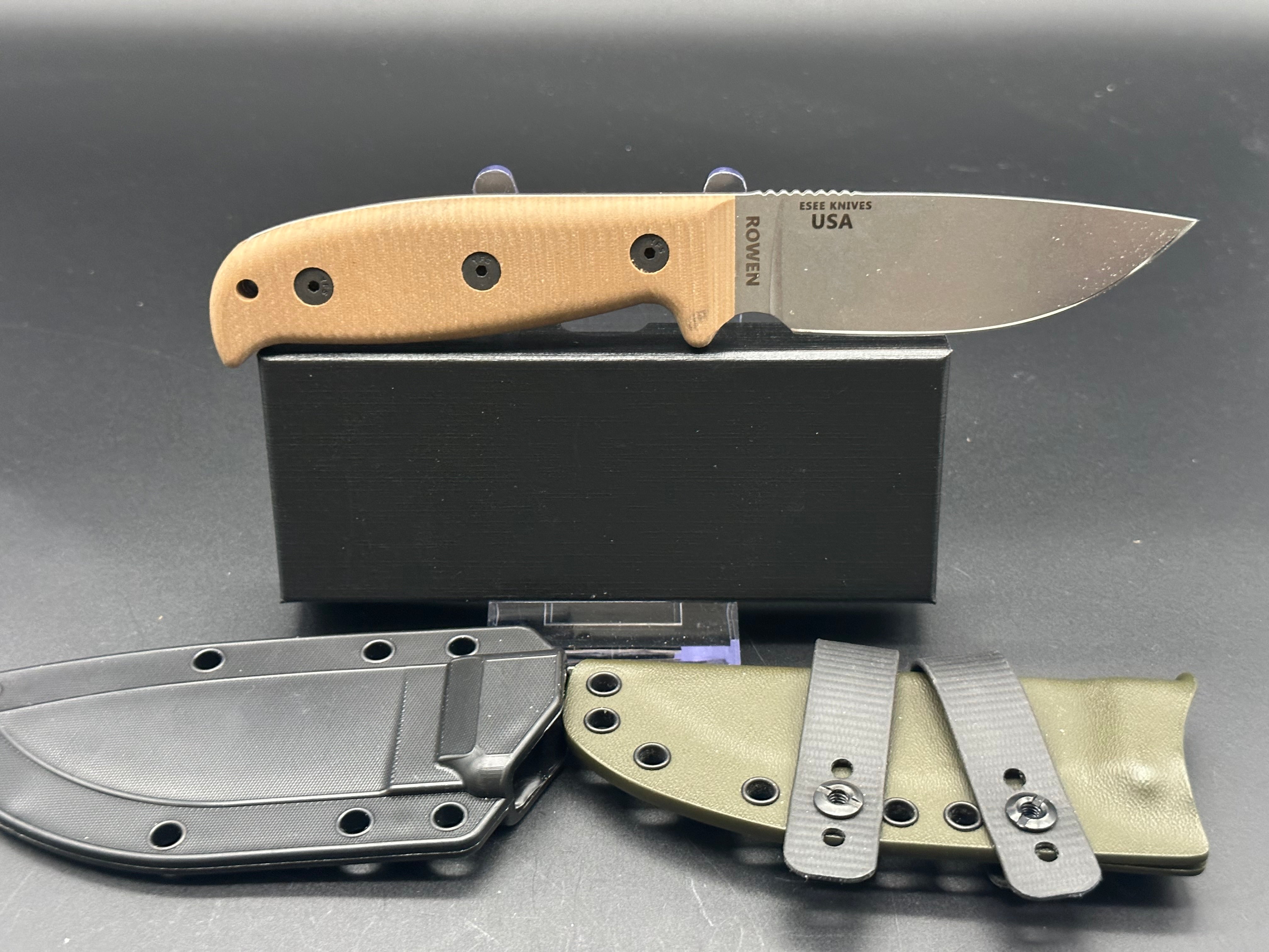 ESEE 3 S35VN Survival Knife with Custom Sheath & G10 Scales - Outdoor Camping, Hunting, Bushcraft Essential Gear
