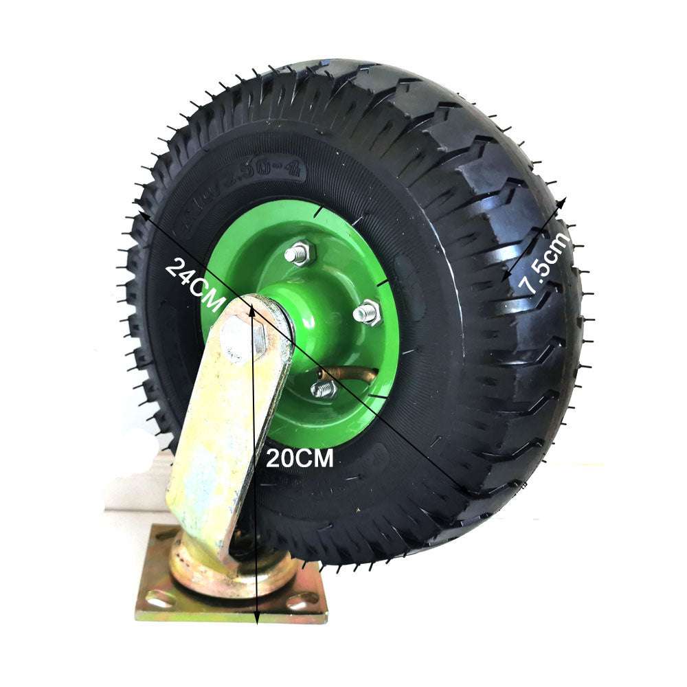 10 Inch Swivel Caster Wheels with Pneumatic Tires - Heavy Duty Trolley Cart & Wheelbarrow Replacement for Smooth Mobility - Perfect for Warehouses, Garages, and Garden Use