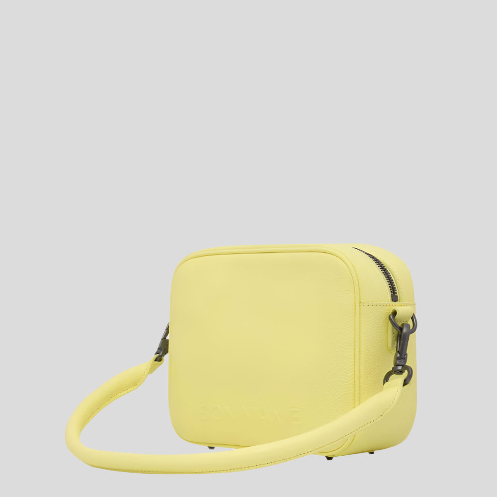 Stylish Sidekick Leather Crossbody Bag in Lemon - Perfect for Everyday Use, Travel & Casual Outings