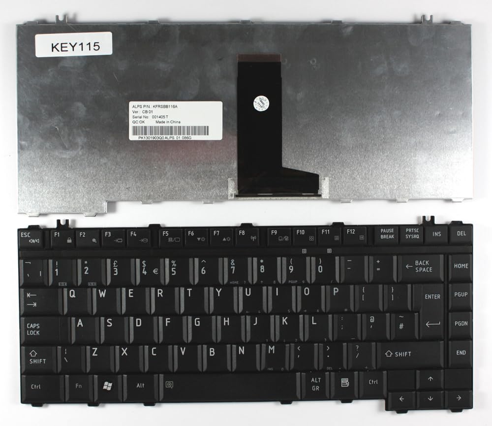 Black UK Layout Replacement Laptop Keyboard for Toshiba Satellite A300 - Perfect for Typing, Coding & Office Work