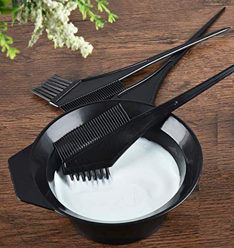 Ghelonadi Professional Hair Dye Kit - Double Sided Coloring Comb, Bleach Mixing Bowl & 3 Brushes with Apron - DIY Salon Highlighting & Hair Coloring Tools Set for Home Use (Perfect for Balayage, Highlights & Root Touch-Ups)