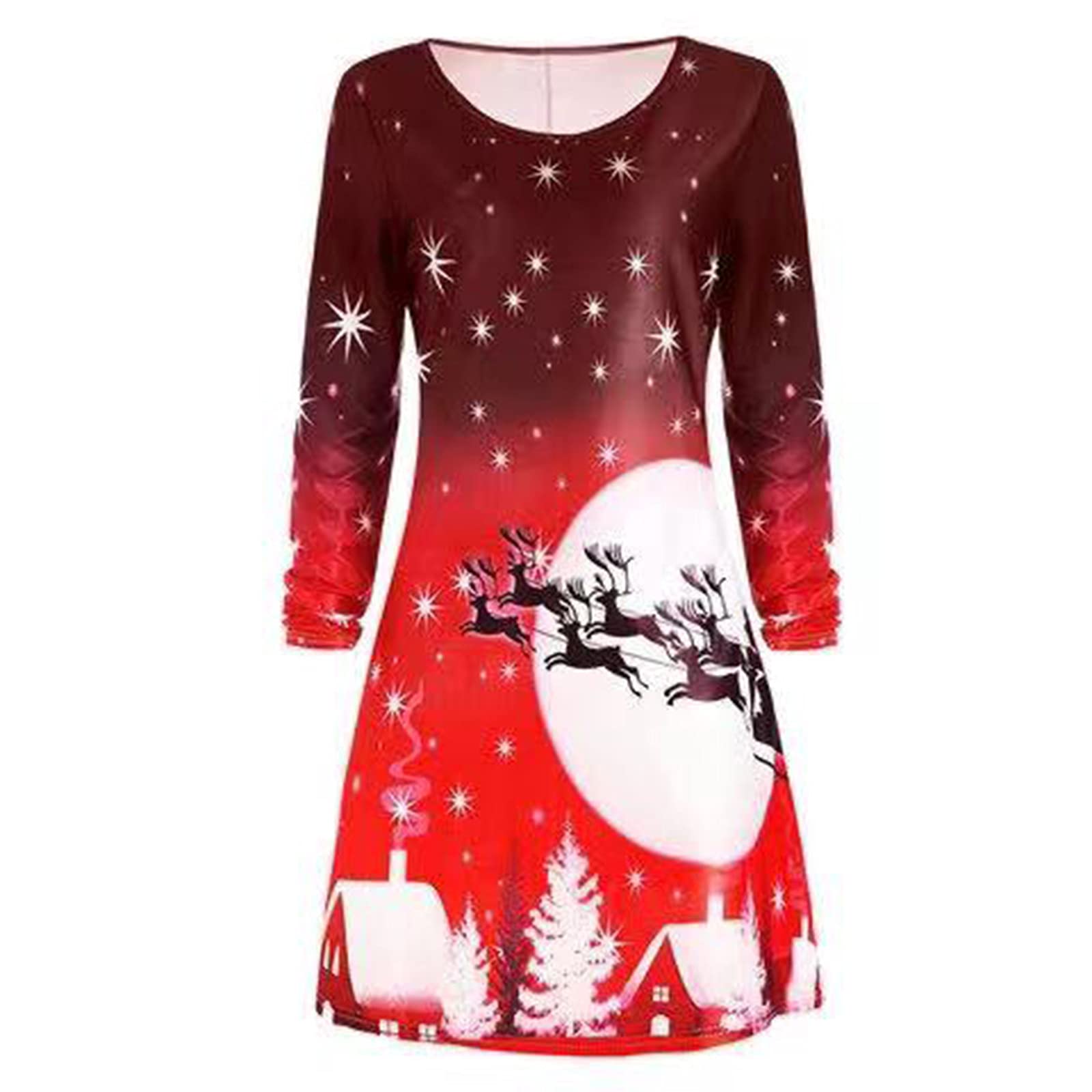 Jsarle Women's Plus Size Fall Dresses 2022 - Long Sleeve Midi Dress for Christmas, Casual Knee Length Party & Wedding Guest Outfit | Perfect for Holiday Gatherings, Office Events and Special Occasions