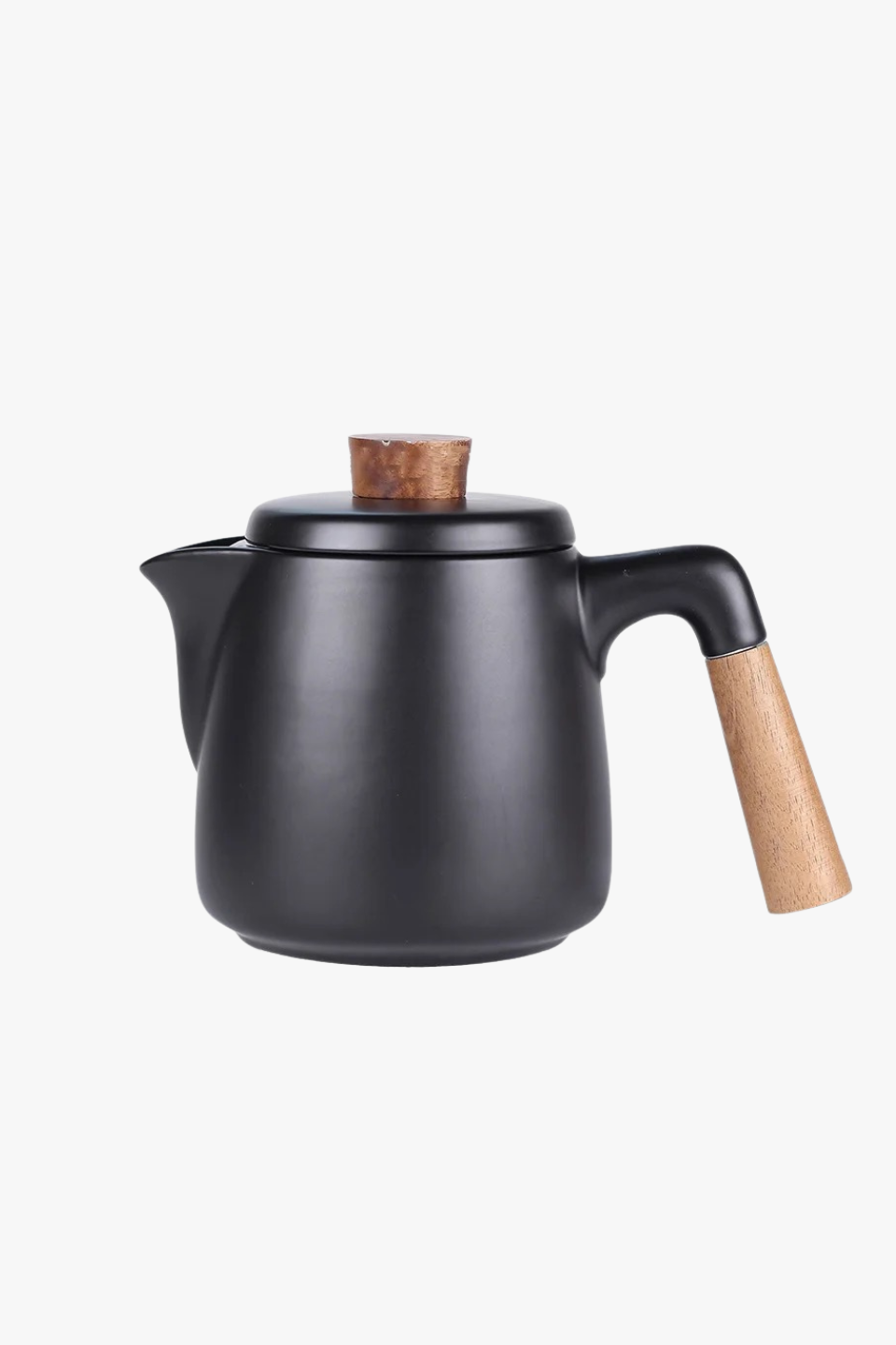 Premium Black Teapot with Wooden Handle - Elegant Tea Brewing for Home, Office, or Gifts - Perfect for English Breakfast, Herbal, and Loose Leaf Teas
