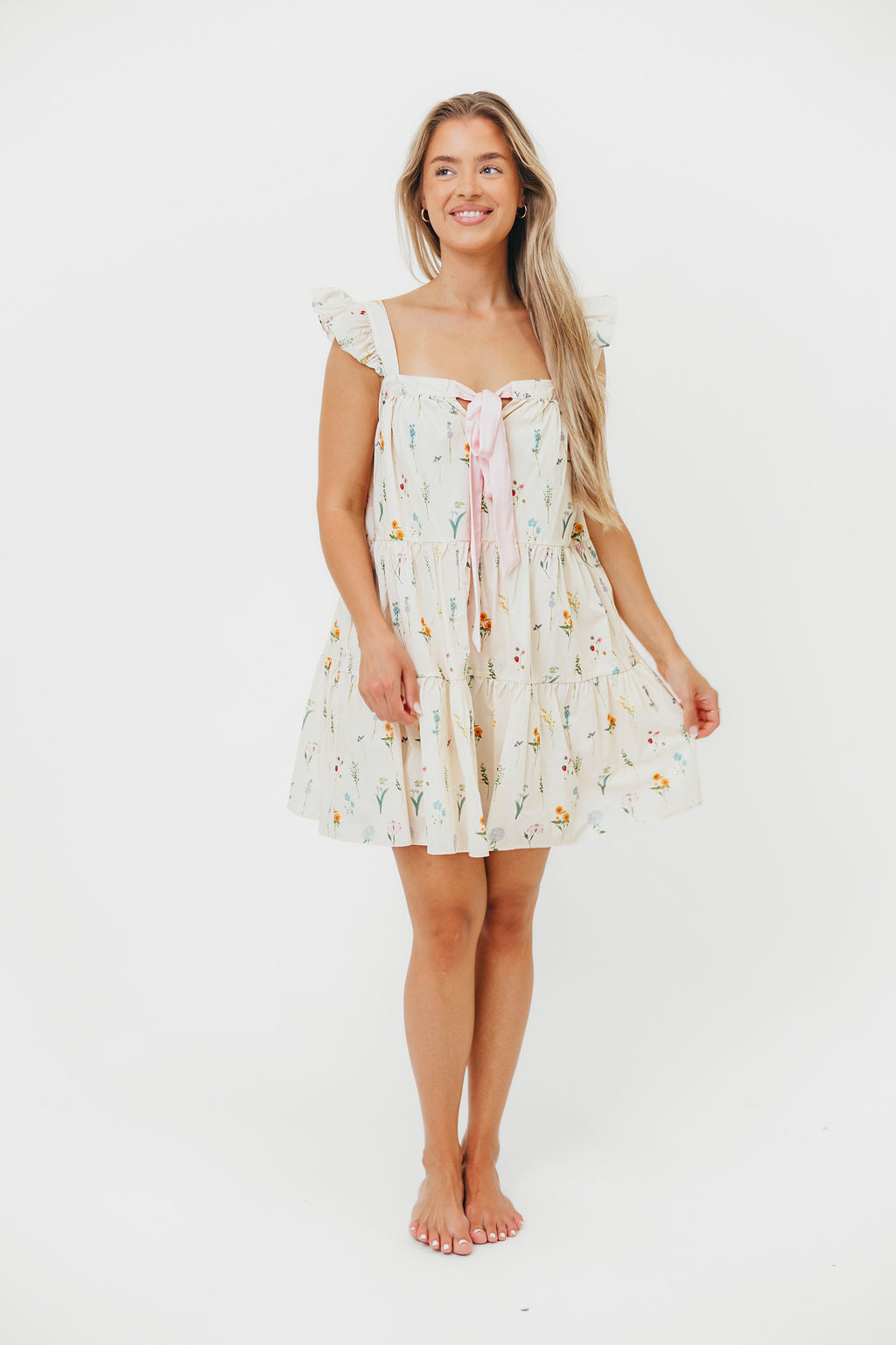 Lulu Flutter Sleeve Mini Dress - Floral Print Summer Dress for Women | Perfect for Beach Vacations, Date Nights & Outdoor Parties