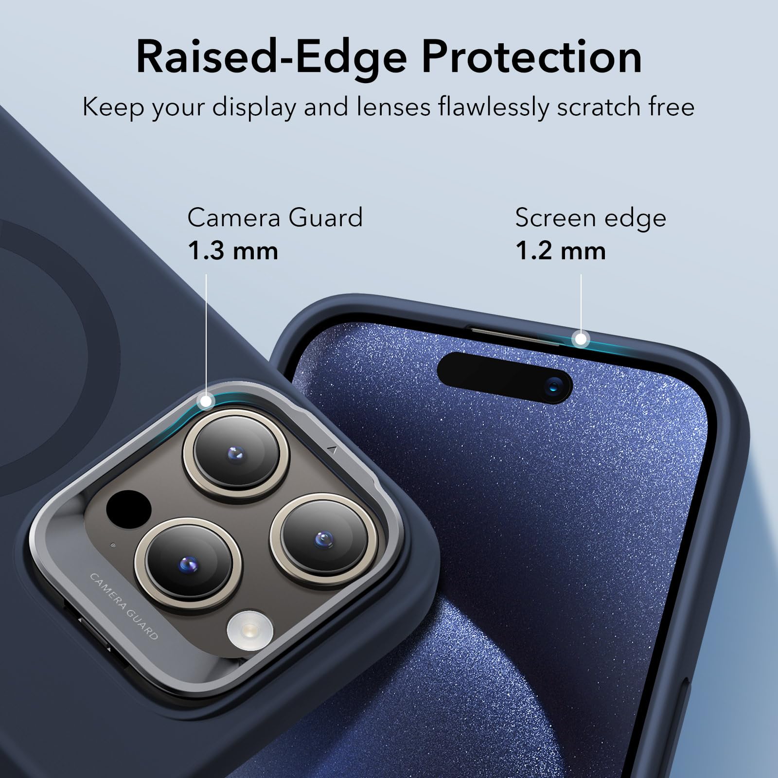 ESR MagSafe Silicone Case for iPhone 15 Pro - Military-Grade Protection with Built-in Stand & Camera Stash | Magnetic Phone Cover (Dark Blue, Cloud Series) - Perfect for Work, Travel & Daily Protection