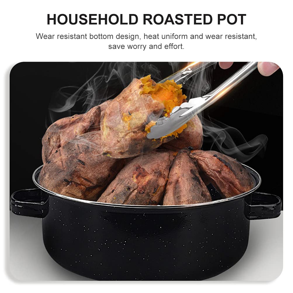 Cabilock Cast Iron Roasting Pan Set for Sweet Potatoes, Chestnuts, Corn - Versatile Baking & Roasting Container for Kitchen Use - Perfect for Camping, BBQs, and Holiday Cooking