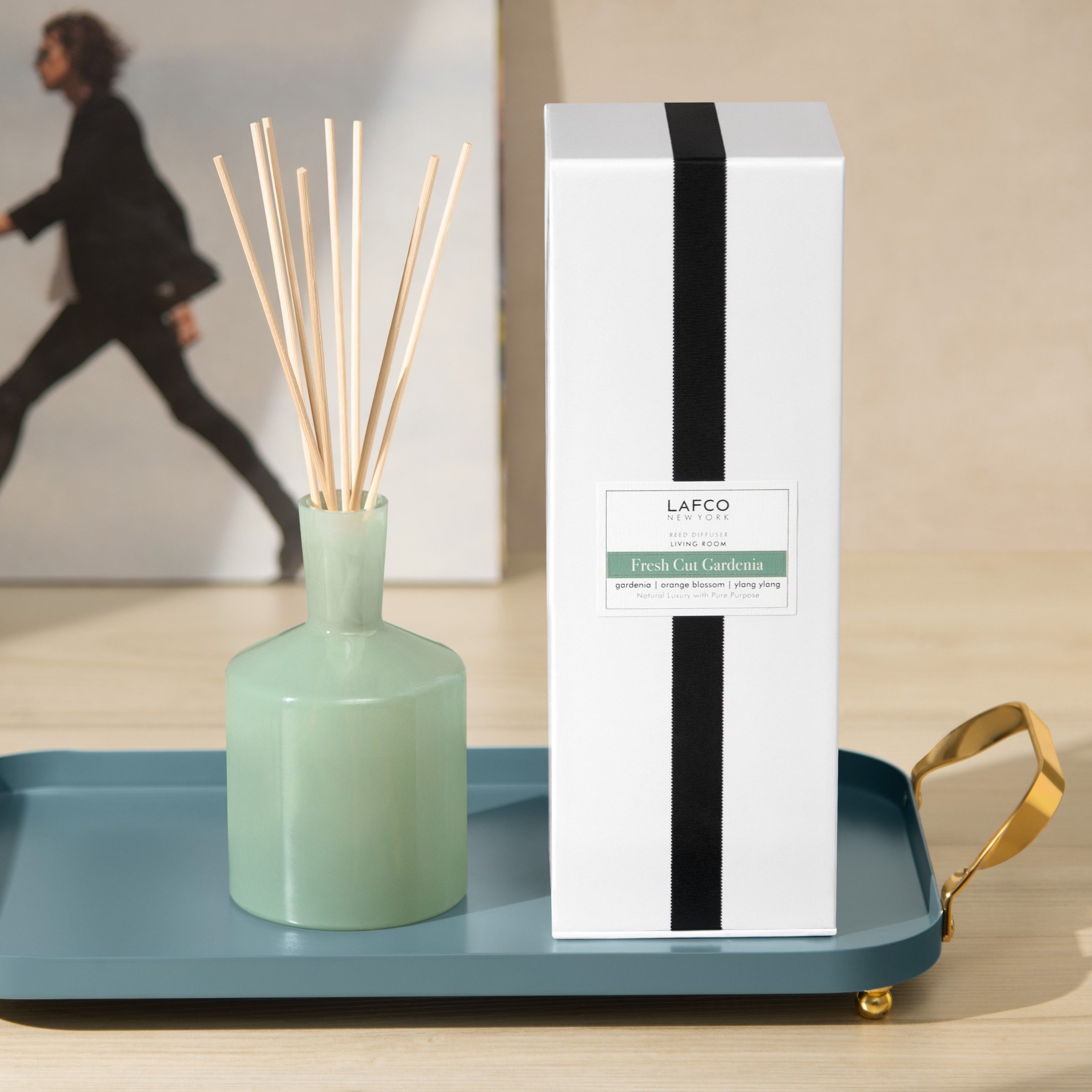 Fresh Cut Gardenia Reed Diffuser - Long Lasting Floral Home Fragrance for Living Room, Bedroom & Bathroom - Aromatherapy Air Freshener for Relaxation & Stress Relief