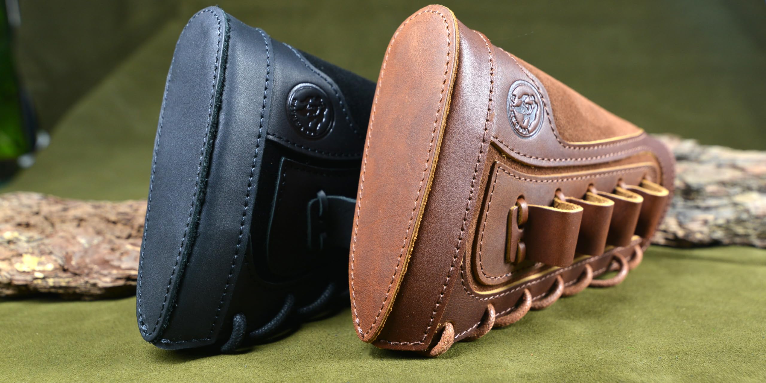 12 Gauge Leather Canvas Shotgun Shell Holder - 8 Round Gun Cartridge Sling for Hunting, Shooting & Outdoor Sports - Durable Ammo Pouch for Shotguns & Firearms Accessories