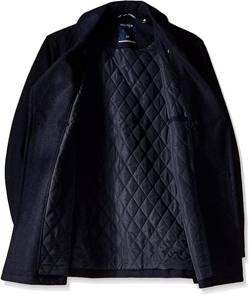 Nautica Men's Big & Tall Wool-Blend Peacoat Coat - 5X Tall Navy Blue Winter Jacket for Cold Weather | Formal & Casual Outerwear for Business & Everyday Wear