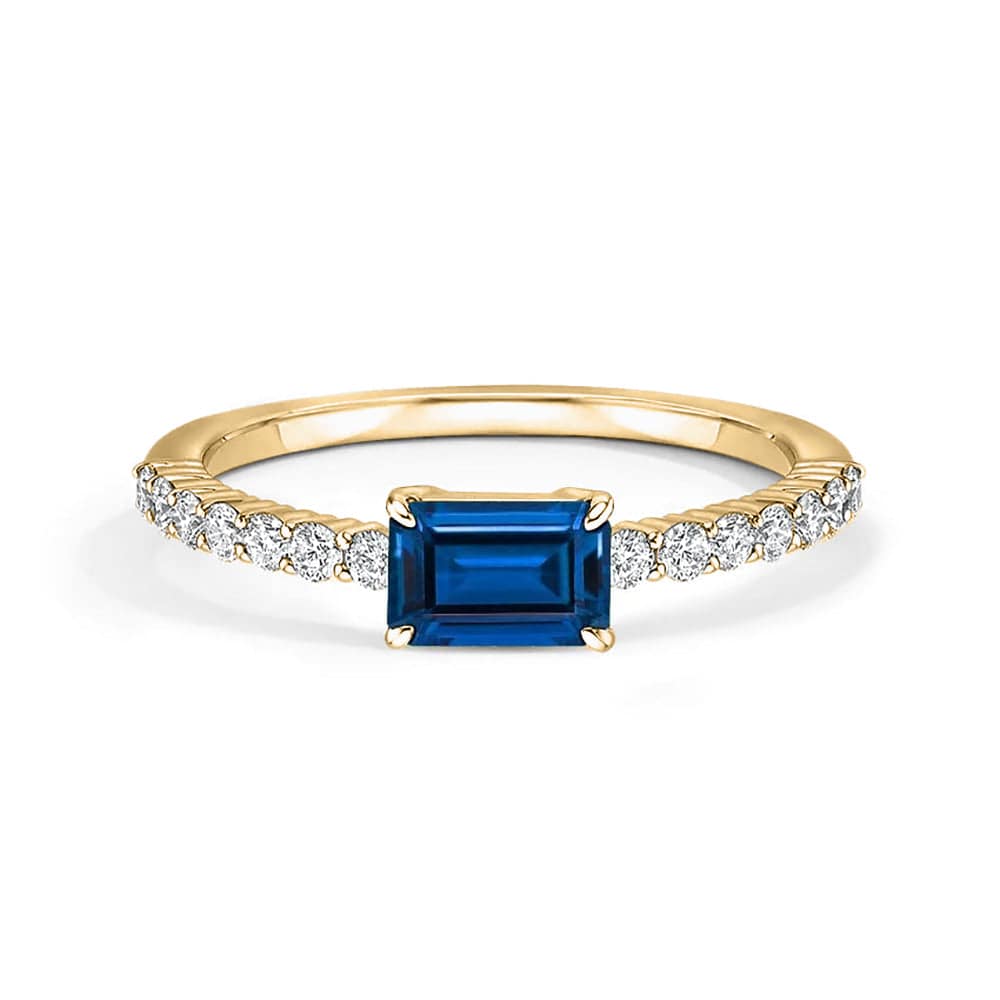 Lab Grown Sapphire & Diamond Promise Ring for Women - Ethical & Affordable Engagement Jewelry - Perfect for Proposals, Anniversaries & Special Occasions