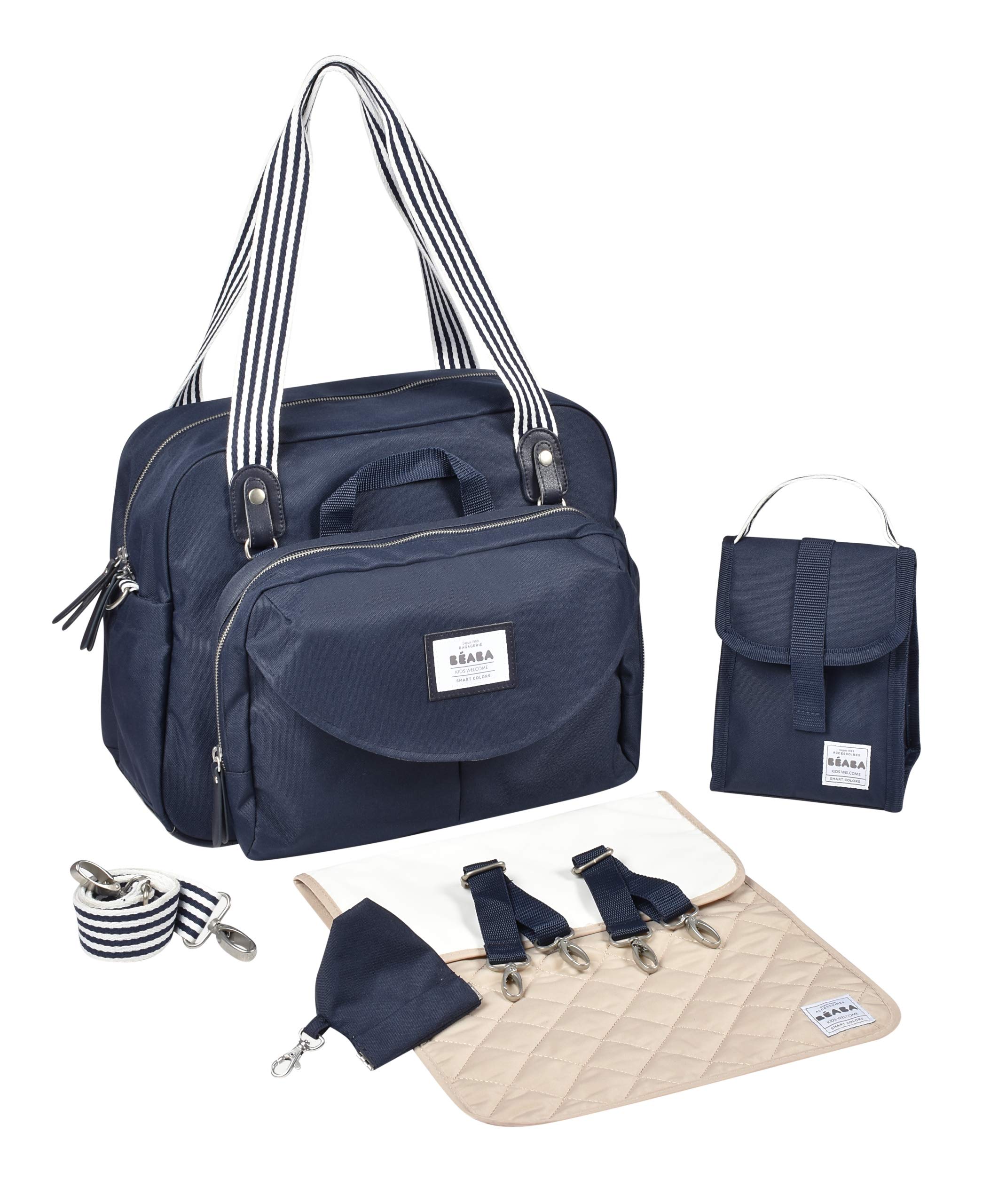 BEABA Geneva Multifunctional Baby Diaper Bag with Adjustable Strap for Stroller - Waterproof, Spacious & Stylish Diaper Backpack for Moms - Perfect for Travel, Shopping & Daily Outings with Baby