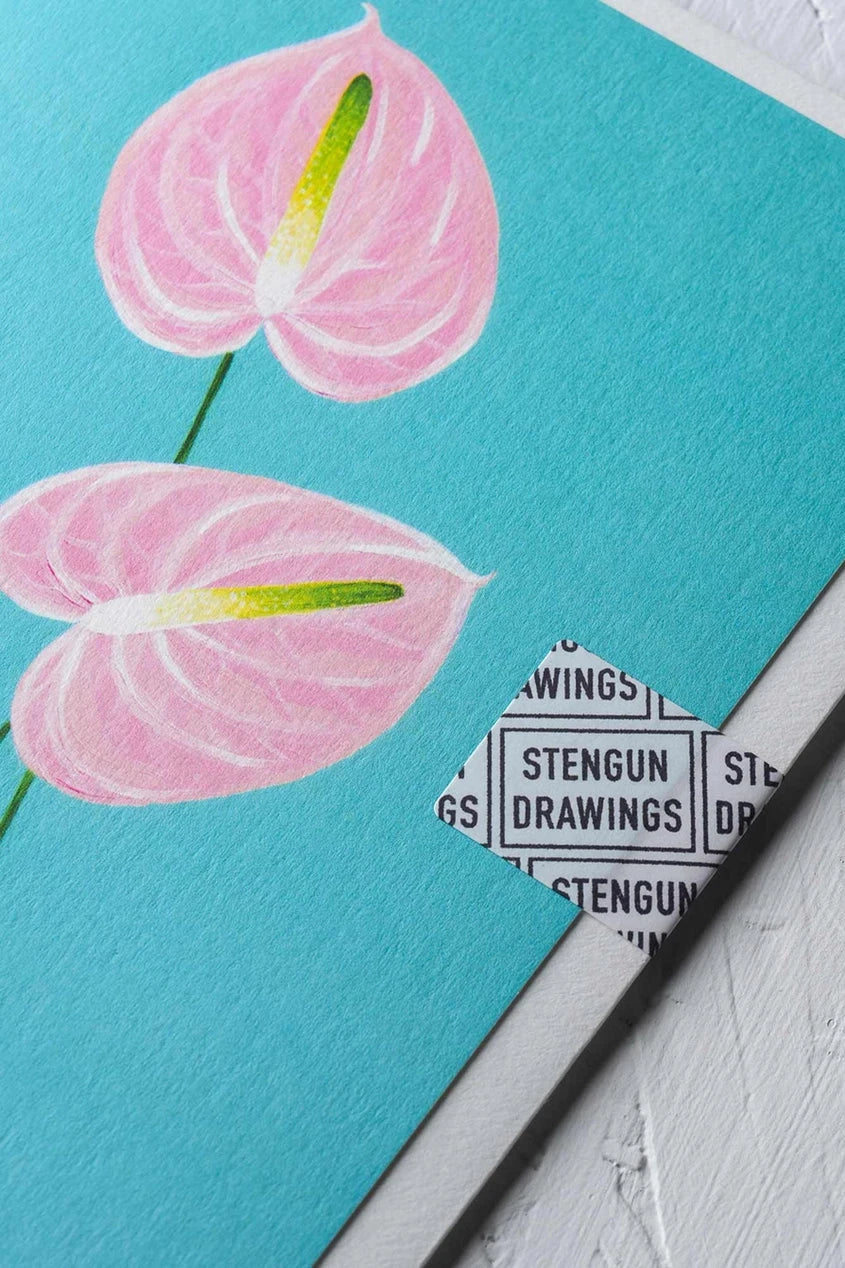 Beautiful Anthurium Greeting Cards - Perfect for Birthdays, Anniversaries & Special Occasions | Floral Sympathy & Thank You Cards