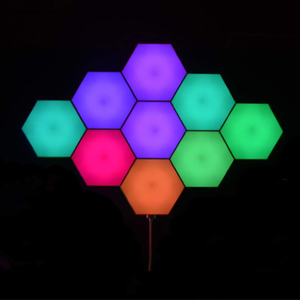 Hexagonal Smart LED Wall Panels - USB Rechargeable, Touch Sensitive Modular Lights for Home Decor, Party, Gaming Room (Pack of 6, Orange) | Modern Ambient Lighting for Bedrooms, Living Rooms & Bars