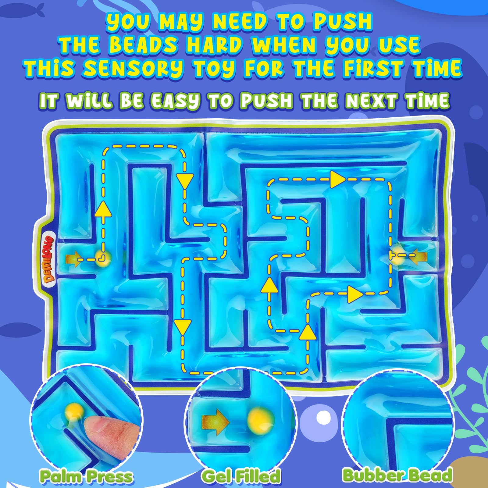 Sensory Fidget Toys for Kids - Gel Filled Marble Maze Stress Relief Toys for Children, Teens & Autism | Tactile Sensory Toys for Classroom, Preschool & Calming Needs | Perfect Easter Basket Stuffers & Gifts for Boys & Girls - Great for Home, School & Therapy Use