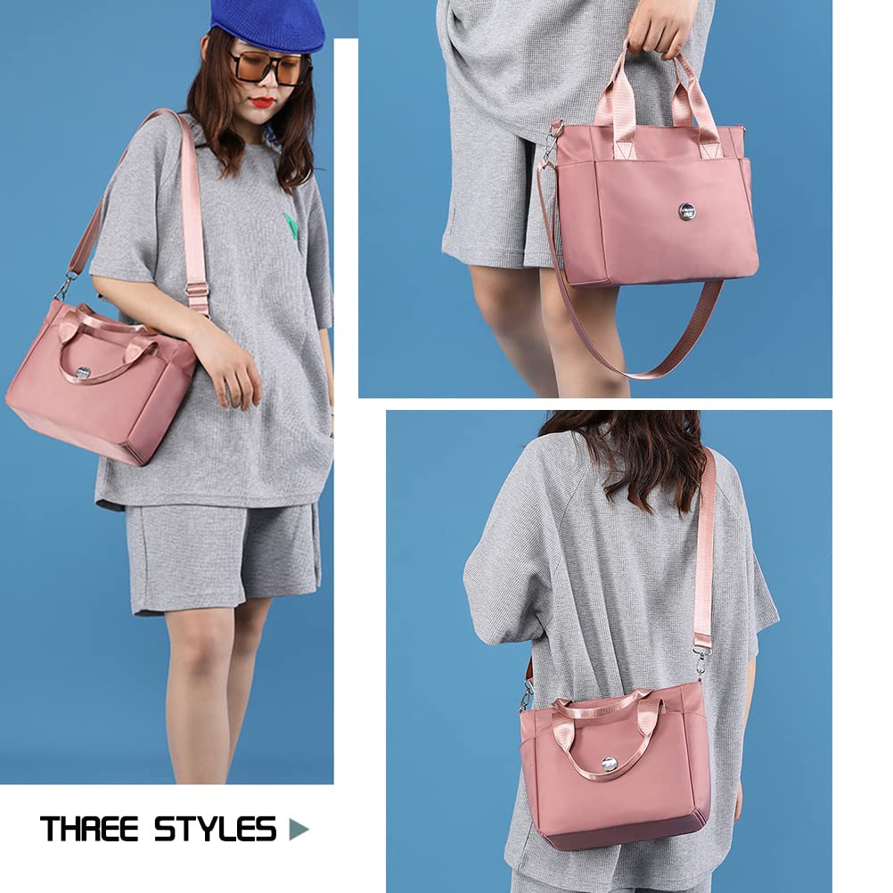 Waterproof Nylon Tote Bag for Women - Crossbody Shoulder Bag with Zipper Pocket - Lightweight Casual Purse for Work, Travel & Shopping