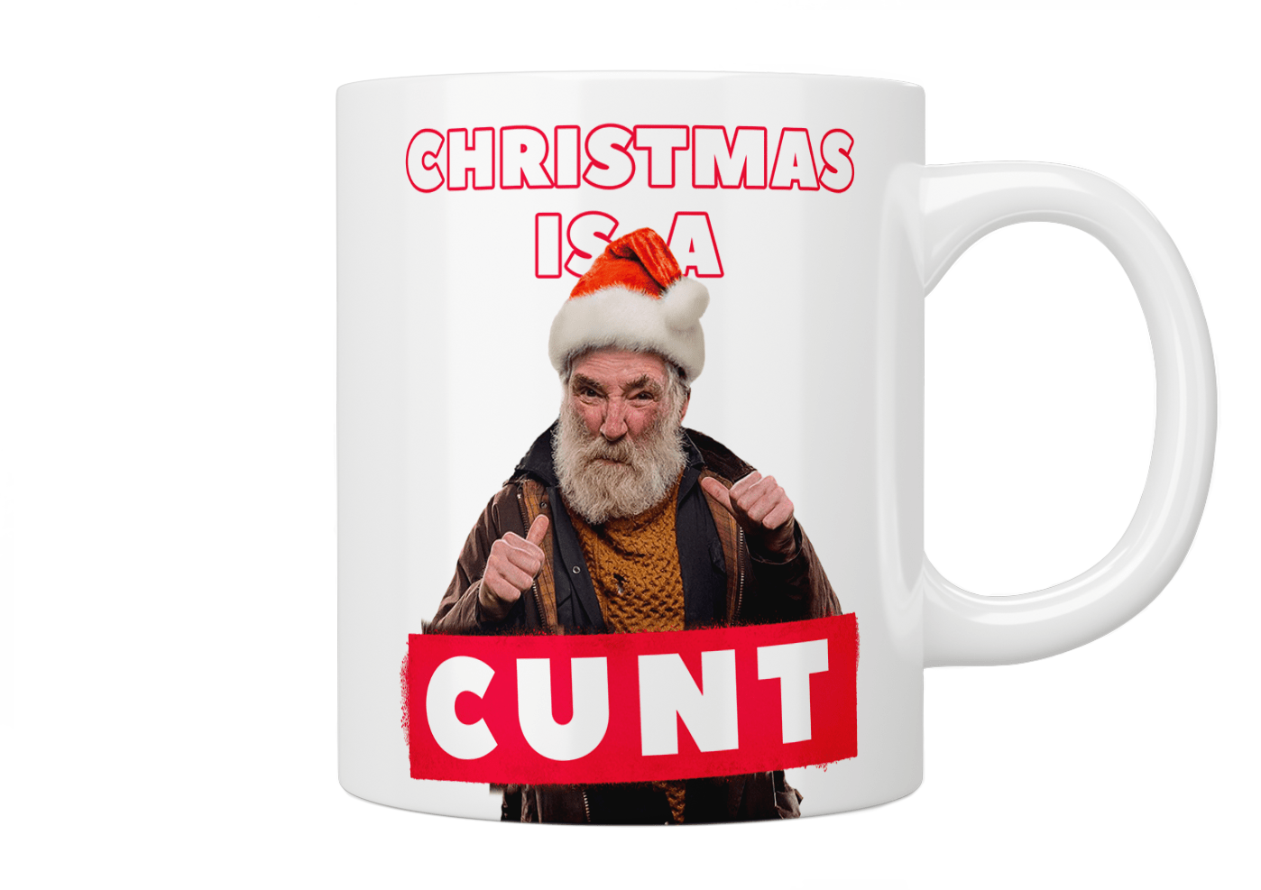 Brassic: Farmer Jim Christmas Mug - Funny Insult Coffee Cup for Office, Gag Gift for Friends - Perfect for Holidays & Parties