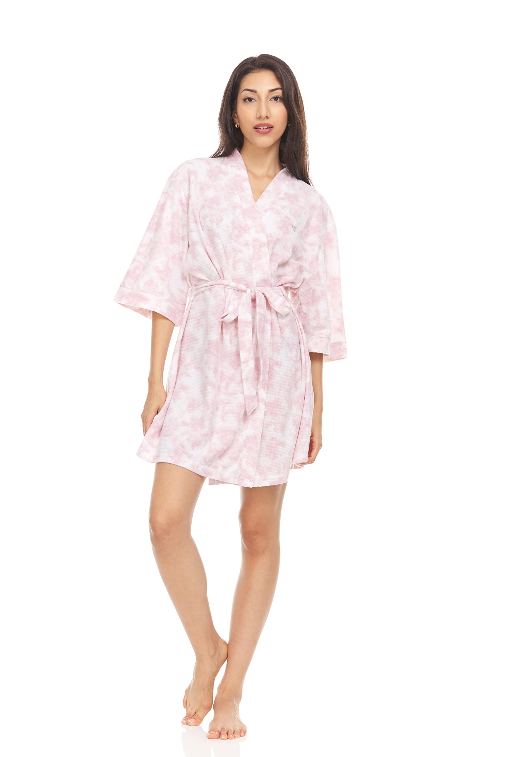 Women's Sexy Kimono Spa Robe - Soft Fuzzy Lingerie Sleepwear & Loungewear for Relaxation at Home, Bedtime Comfort, Boudoir Style