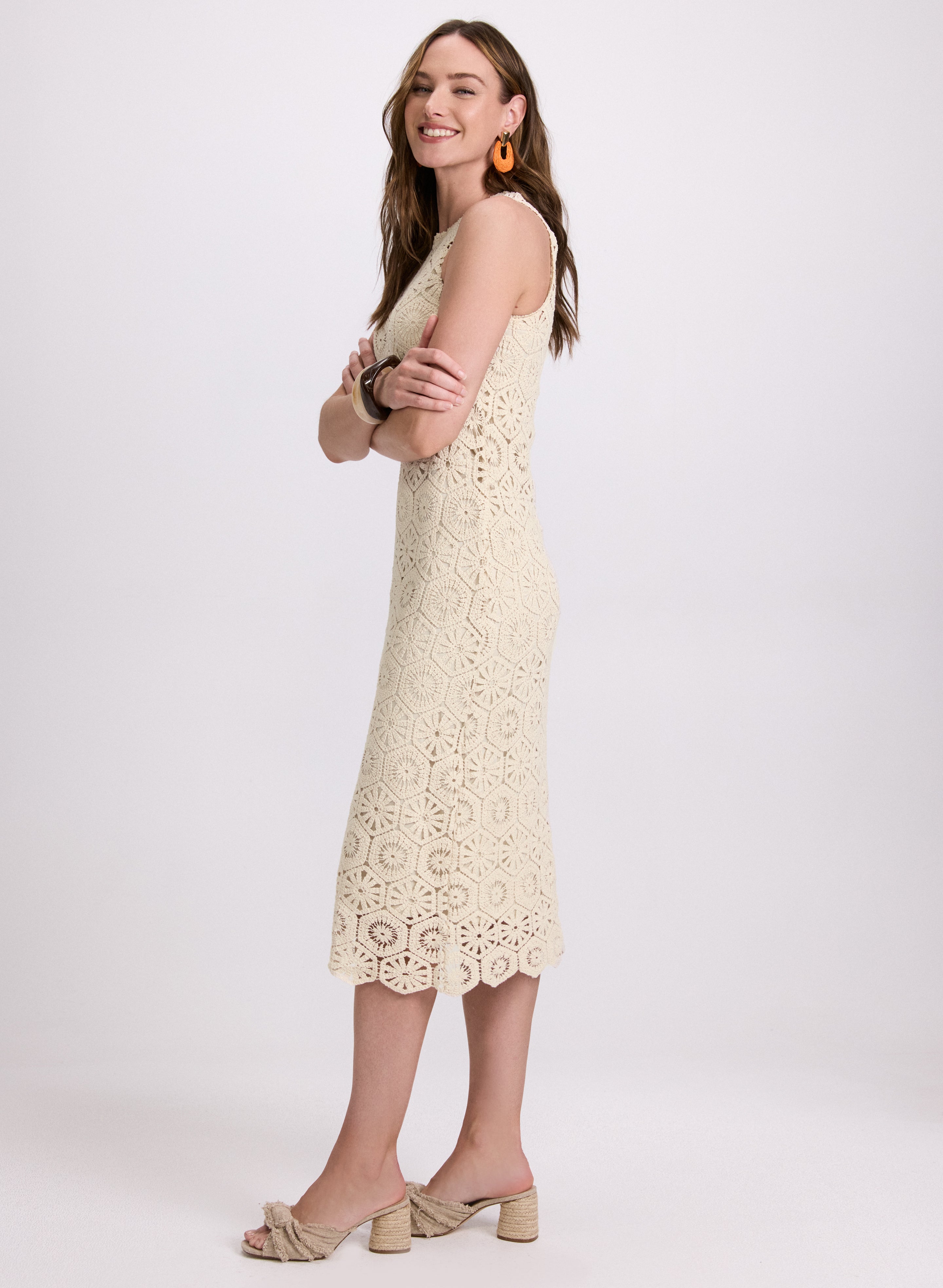 Elegant Crochet Trim Dress for Women - Summer Boho Floral Maxi Dress - Perfect for Beach, Wedding & Vacation