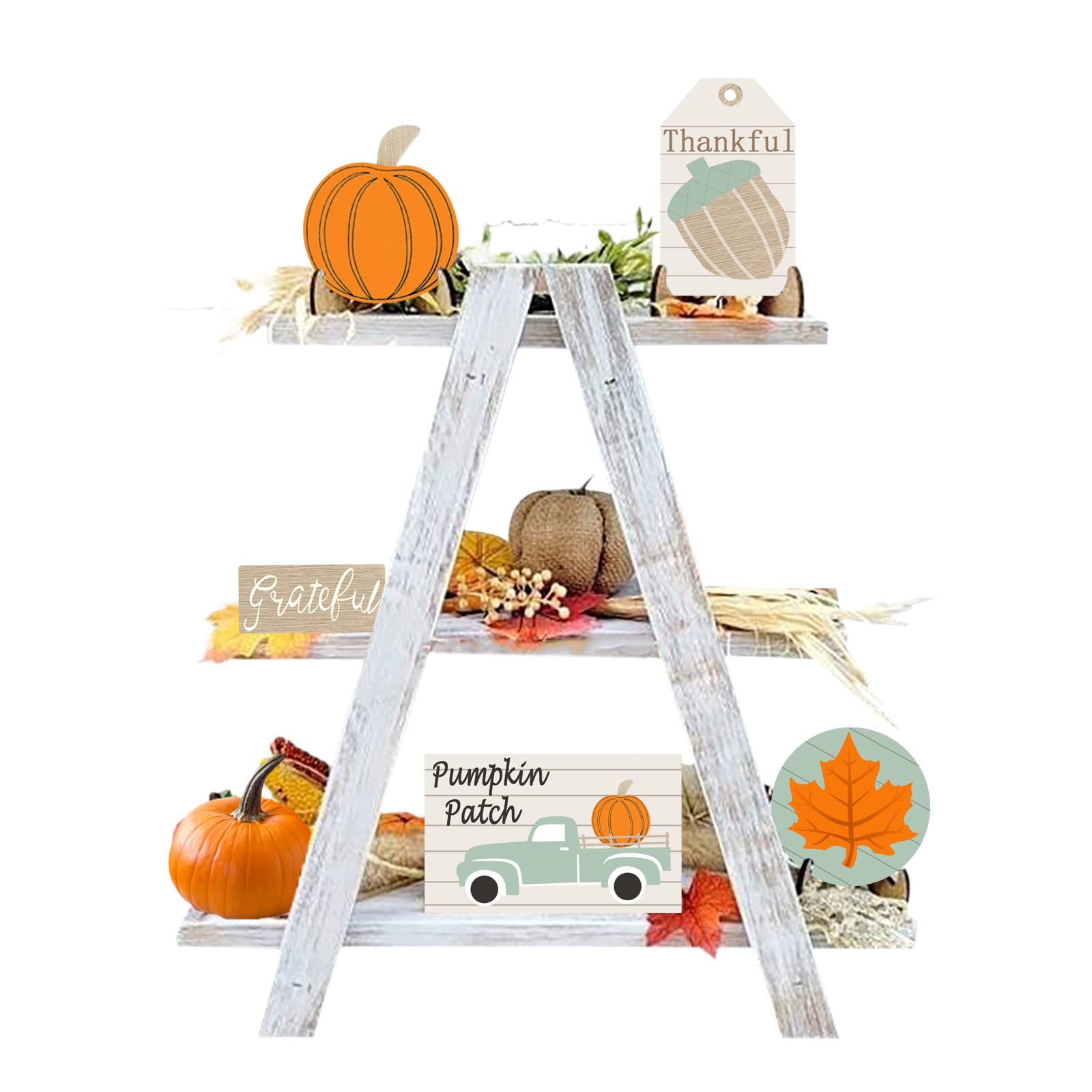 Rustic Wooden Winter Signs - Farmhouse Fall & Christmas Home Decor, Layered Tray Centerpiece for Thanksgiving, Coffee Table, and Holiday Displays