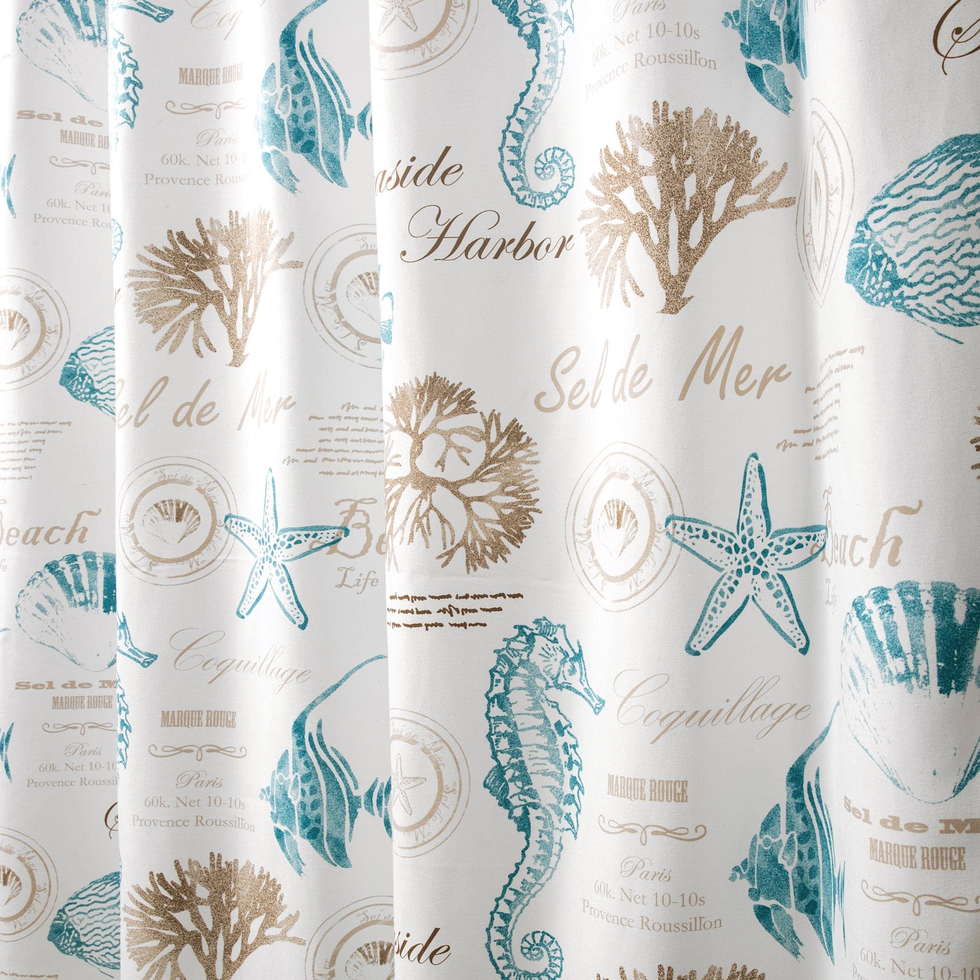 Premium Harbor Life Shower Curtain - Waterproof Bathroom Decor with Hooks - Perfect for Coastal, Nautical & Beach Theme Bathrooms