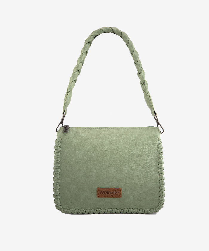 Wrangler Braided Crossbody Bag for Women - Stylish Leather Shoulder Purse with Adjustable Strap, Perfect for Travel, Shopping & Everyday Use
