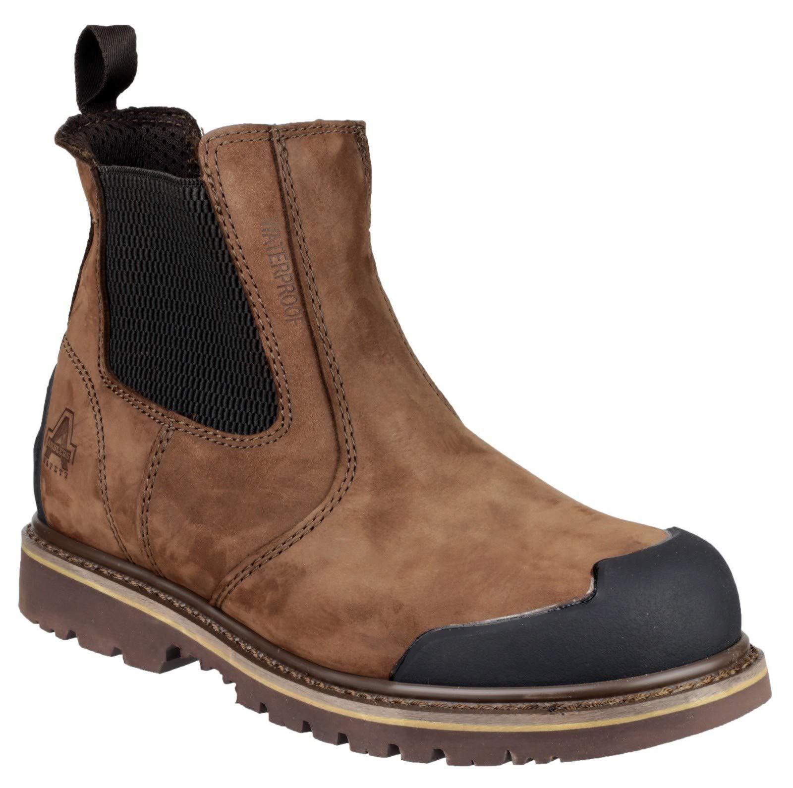 FS225 Men's S3 SRA WP Safety Work Boots - Brown Size 13 - Slip & Oil Resistant for Construction, Warehouse & Industrial Work