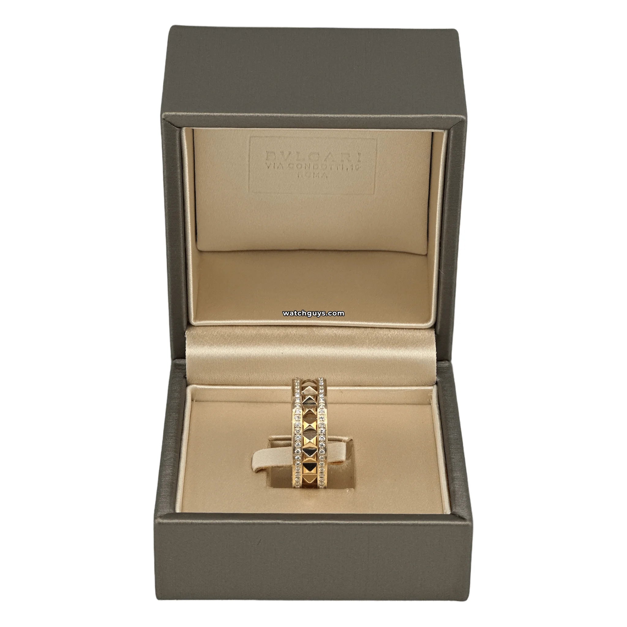 Bvlgari B.Zero1 Rock Diamond Yellow Gold Ring for Women - Luxury 18K Gold Fashion Jewelry Gift for Anniversary, Valentine's Day & Special Occasions