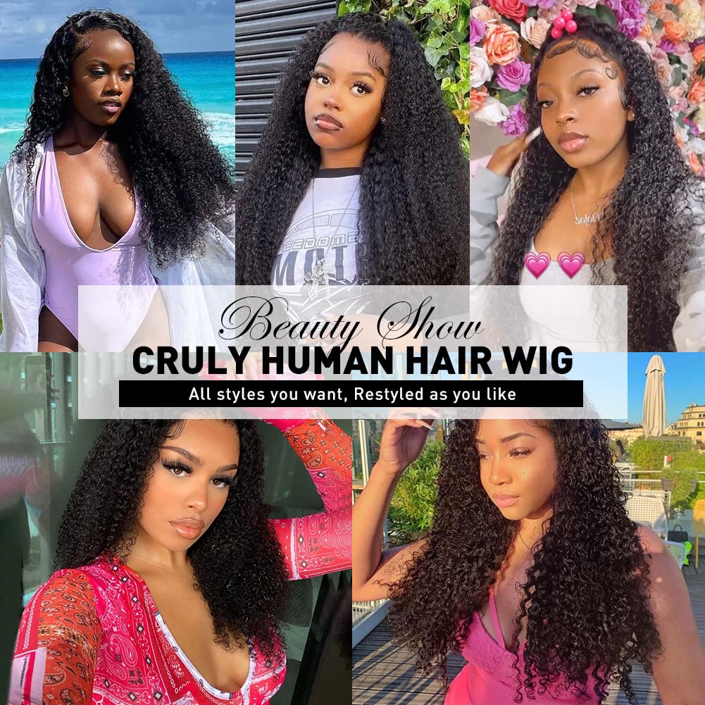 CYNOSURE 13x4 Lace Front Human Hair Wigs for Black Women - 9A Grade Curly Lace Front Wigs with Pre-Plucked Hairline & Baby Hair - Natural Black Color (18 Inches) | Perfect for Daily Wear, Special Occasions & Protective Hairstyles
