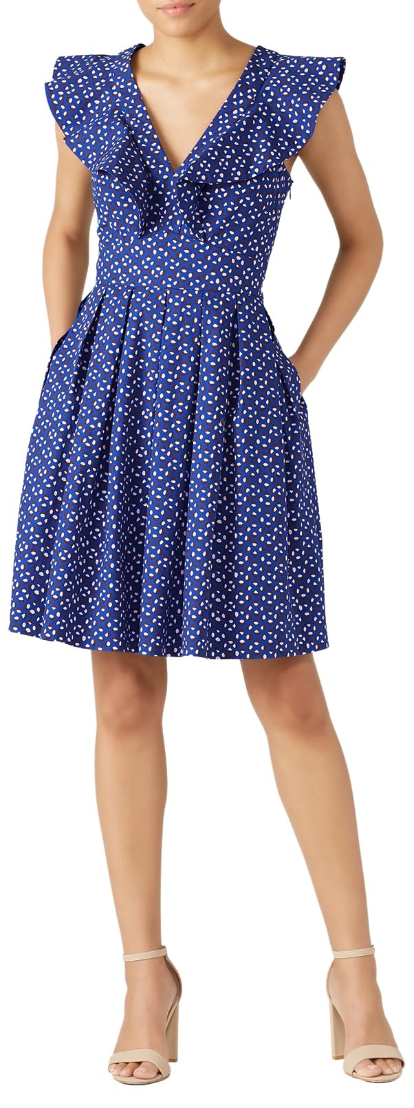 Kate Spade New York Women's Geo Dot Dress - Stylish Floral Print A-Line Dress for Casual Wear, Office & Special Occasions