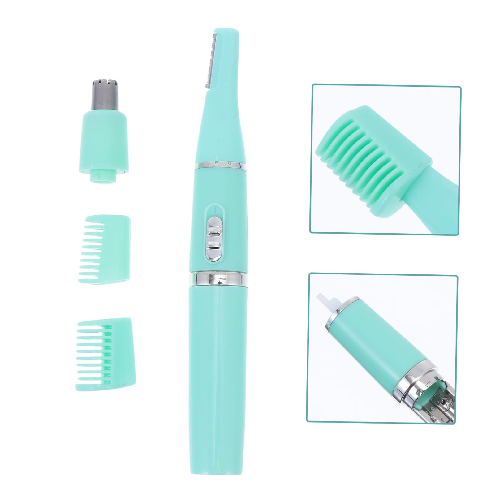 NOLITOY 3-Pack Electric Eyebrow Trimmer & Facial Hair Remover for Women & Men - Rechargeable Eyebrow Shaver, Lip Razor, Face Trimmer (Abs Green) - Perfect for Eyebrow Grooming, Upper Lip & Facial Hair Removal at Home or Travel