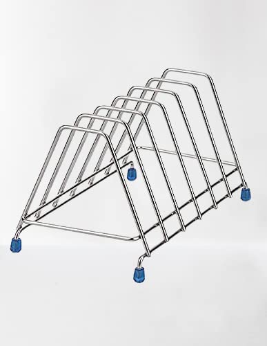 Stainless Steel Plate Rack & Lid Holder - 6 Sections for Kitchen Storage