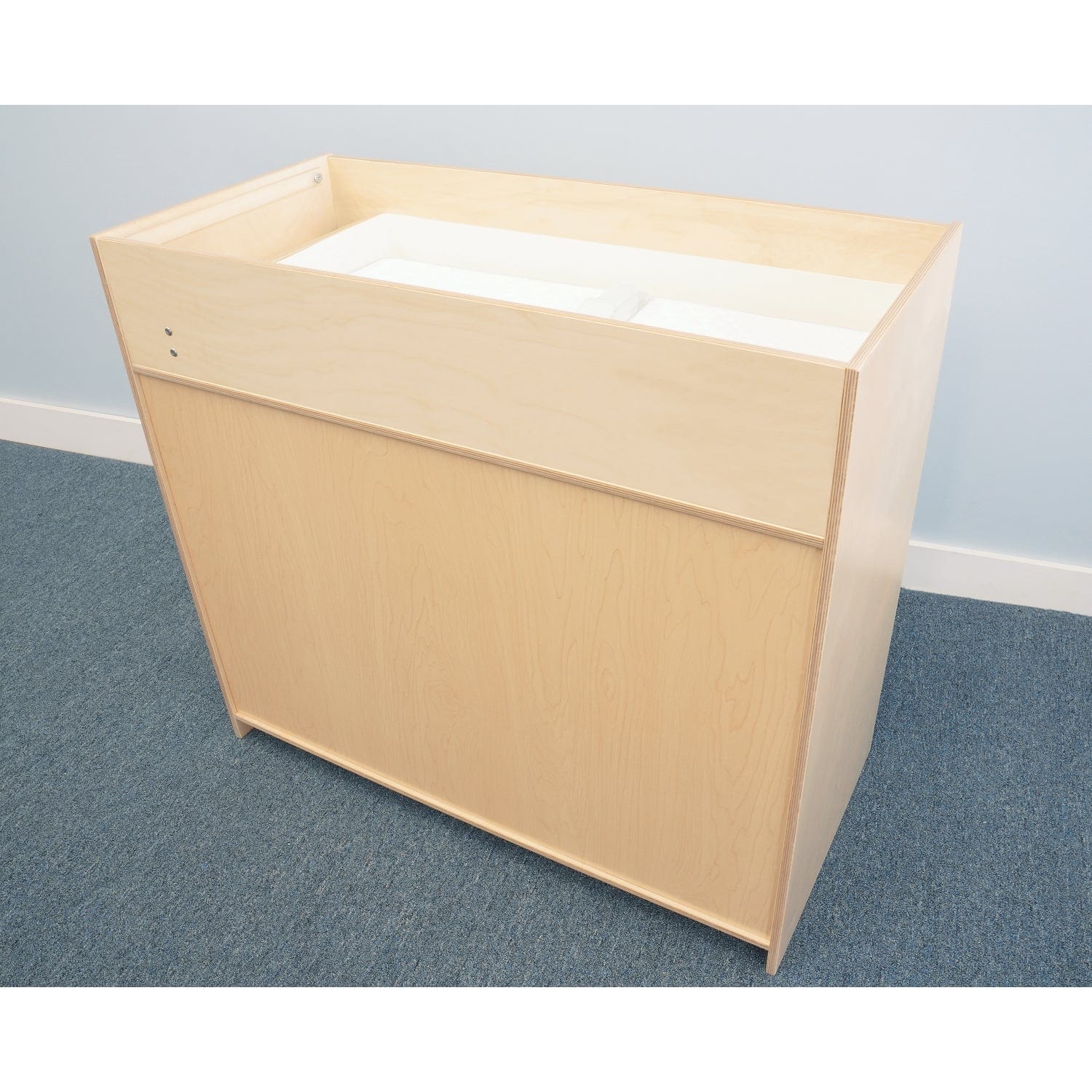 Whitney Brothers EZ Clean Birch Baby Changing Table with 6 Storage Trays - Perfect for Nursery, Daycare & Home Organization