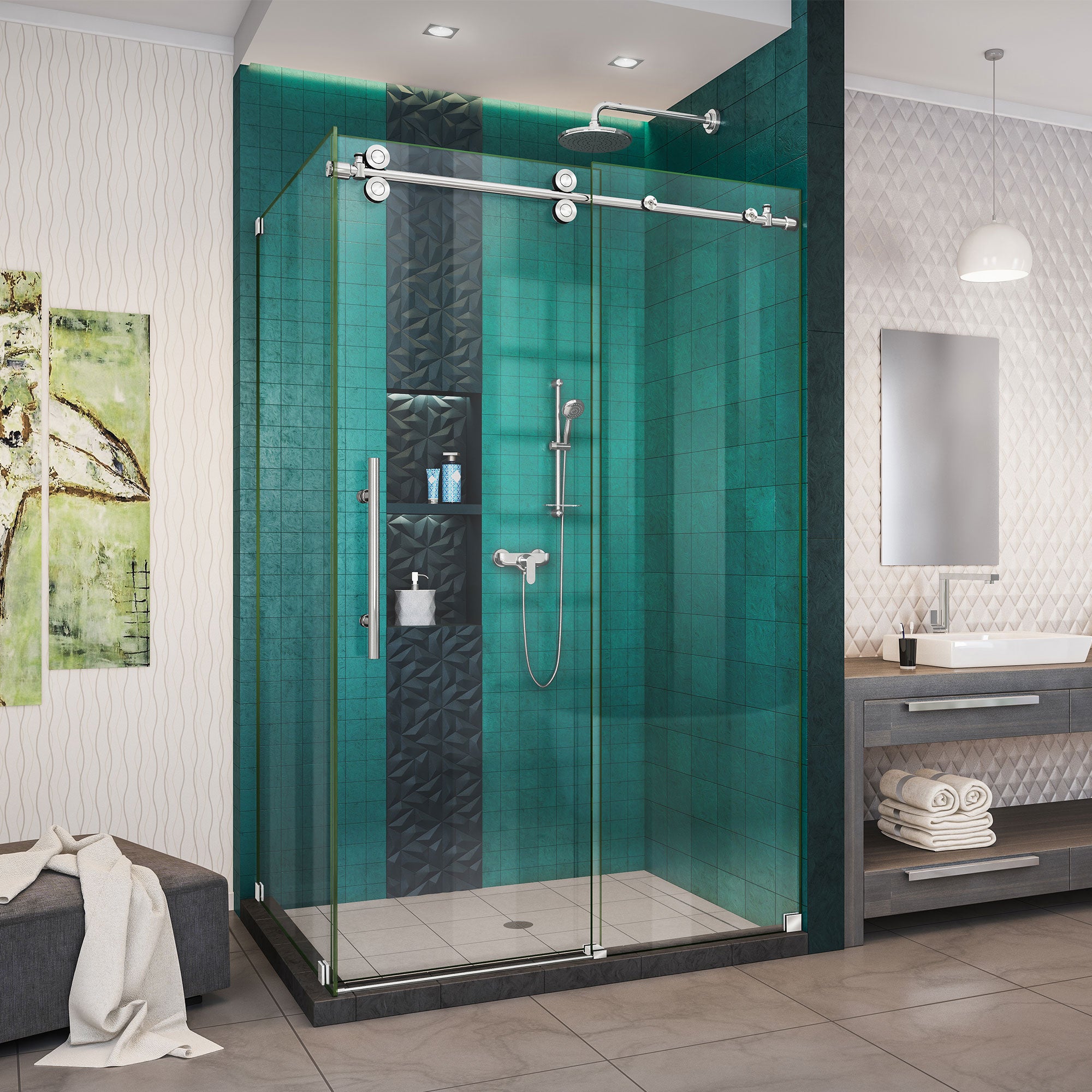 DreamLine Enigma XO Frameless Sliding Shower Door - 34.5