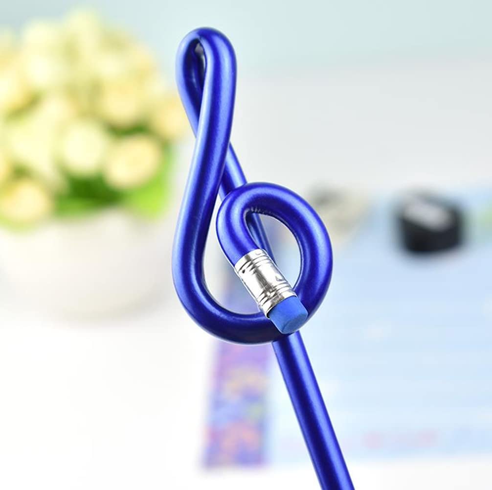 9-Piece Treble Clef Pencils | Bendable Music G-Clef Pencils for Office & School | Fun Musical Notation Writing Supplies | Perfect Gift for Musicians & Students | Great for Music Lessons, Note-Taking & Creative Writing