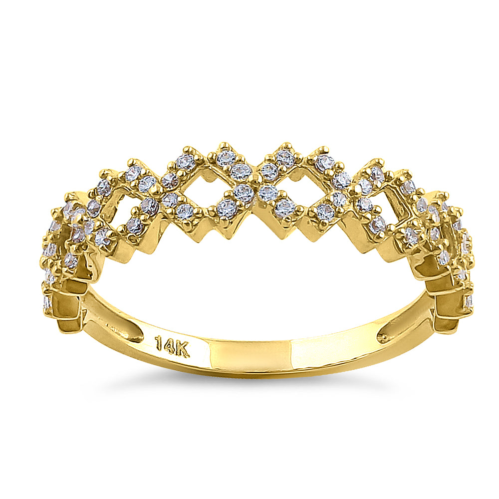 14K Solid Yellow Gold XS Cubic Zirconia Ring for Women - Elegant Minimalist Jewelry for Everyday Wear & Special Occasions