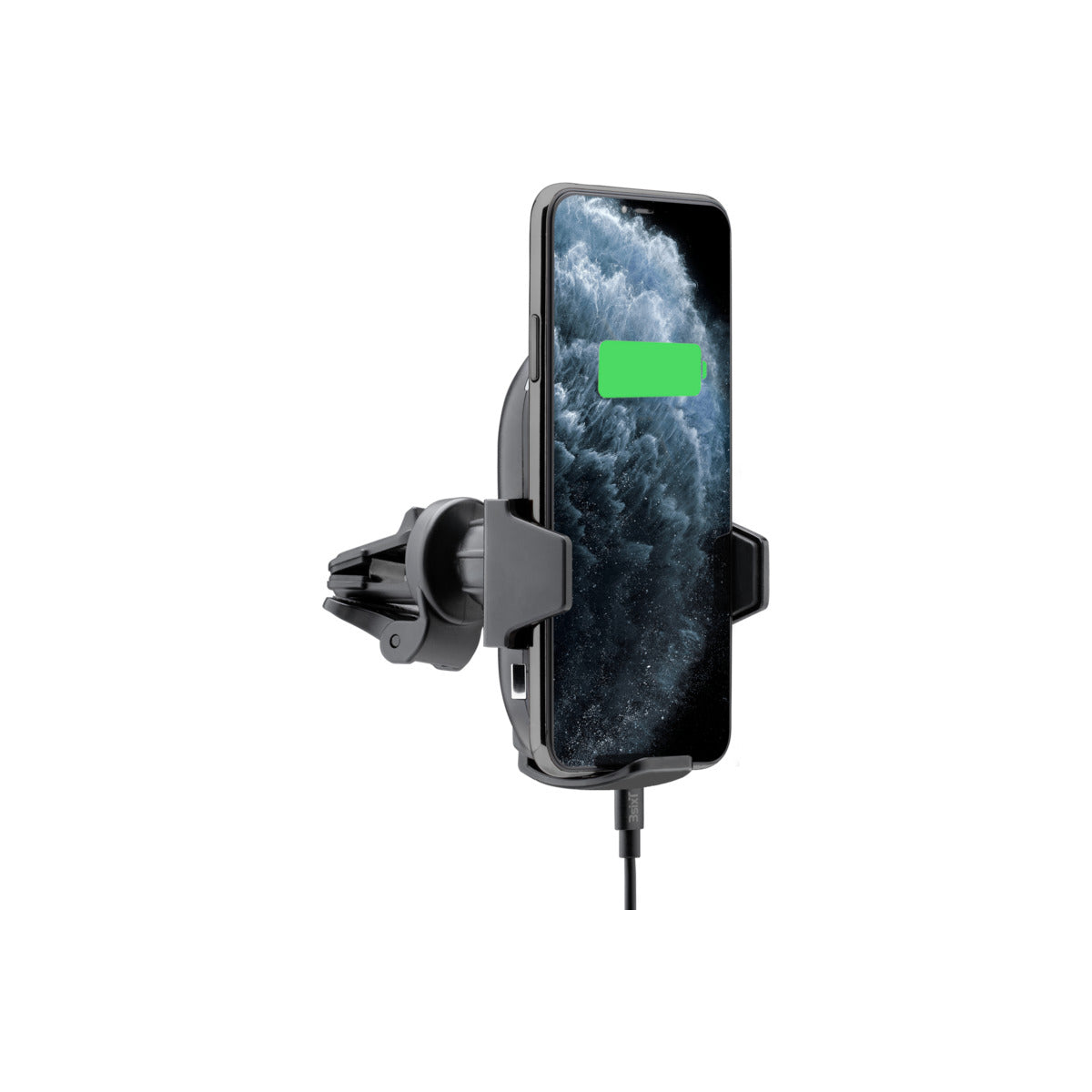 Fast Charging 15W Wireless Car Phone Mount for iPhone & Samsung - Black Vent Clip Holder for Safe & Hands-Free Driving
